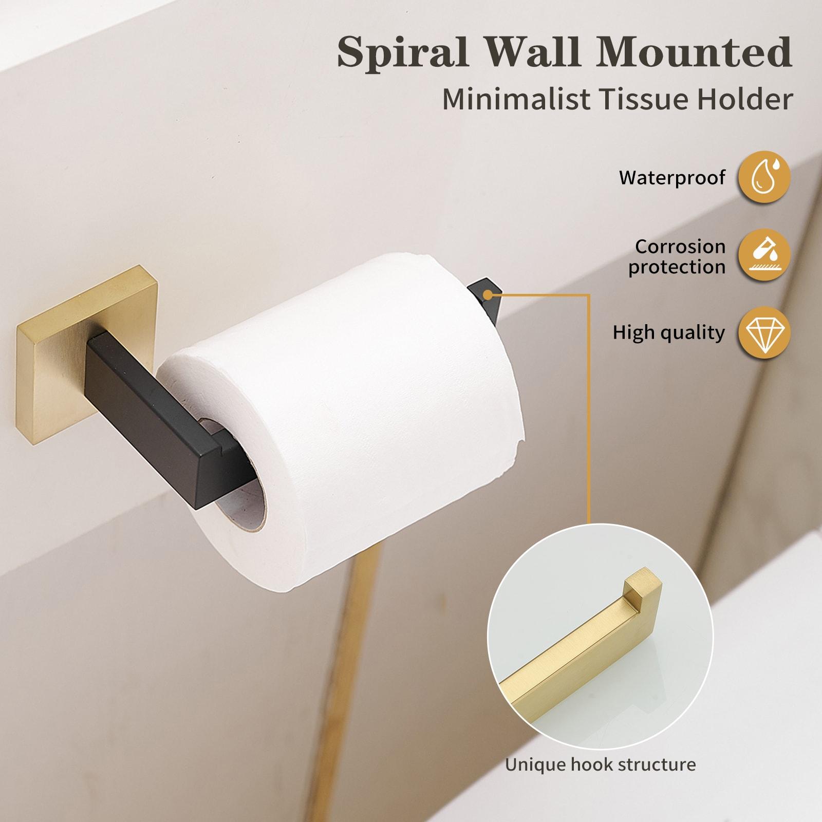 BWE 5-Piece Bath Hardware Set with Double Hooks Towel Ring Toilet Paper Holder and 24 in. Towel Bar