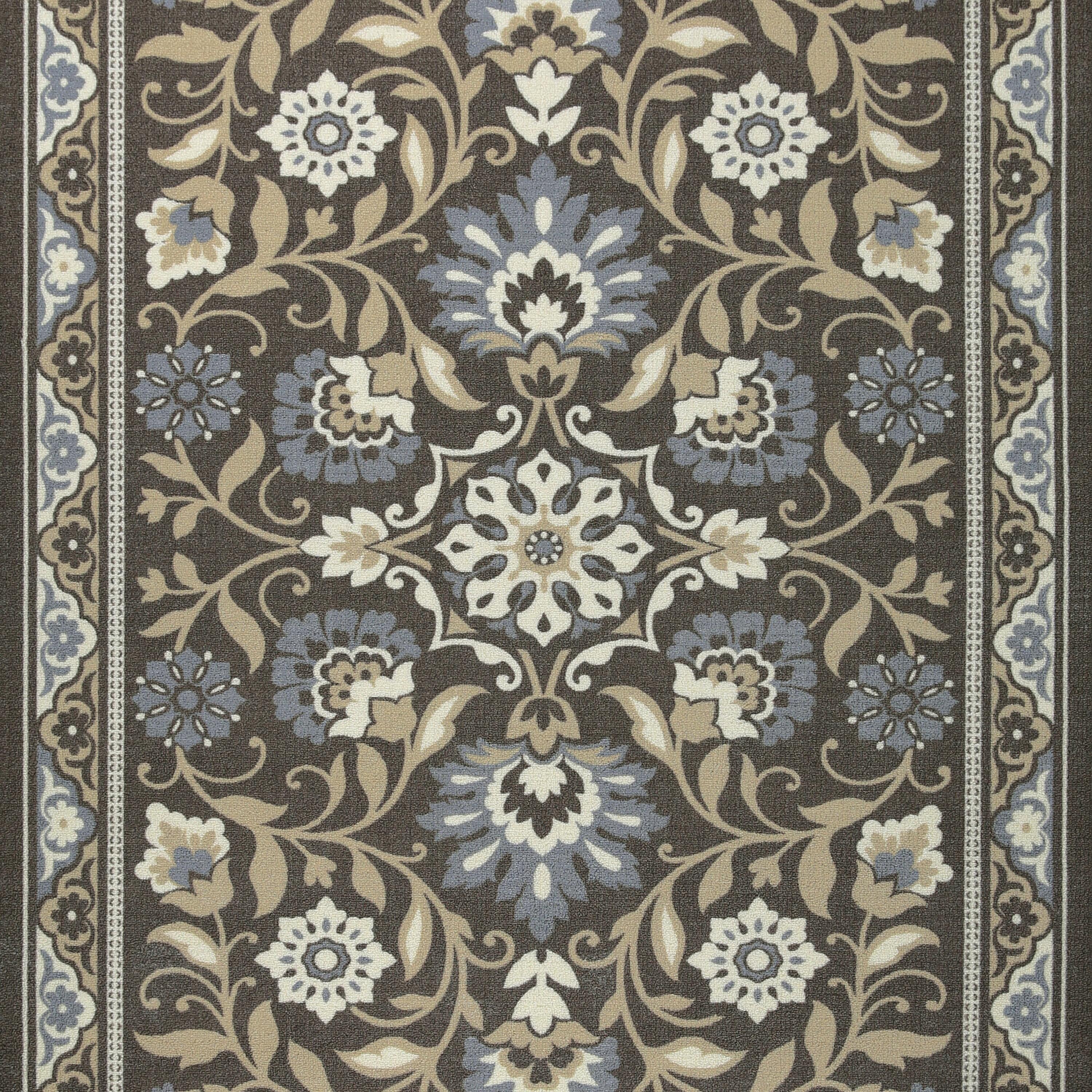 Maples Rugs - Made in USA - Florence Traditional Floral Indoor Accent Rugs, 1'8 x 2'10, Light Brown