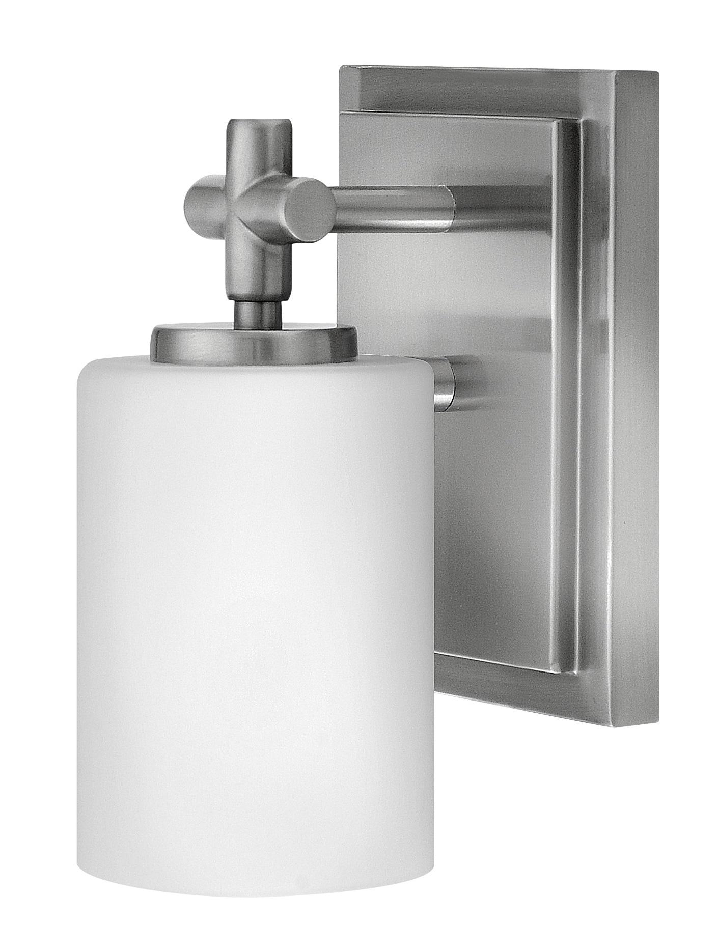 Sophisticated Brushed Nickel Wall Light with Etched Opal Glass