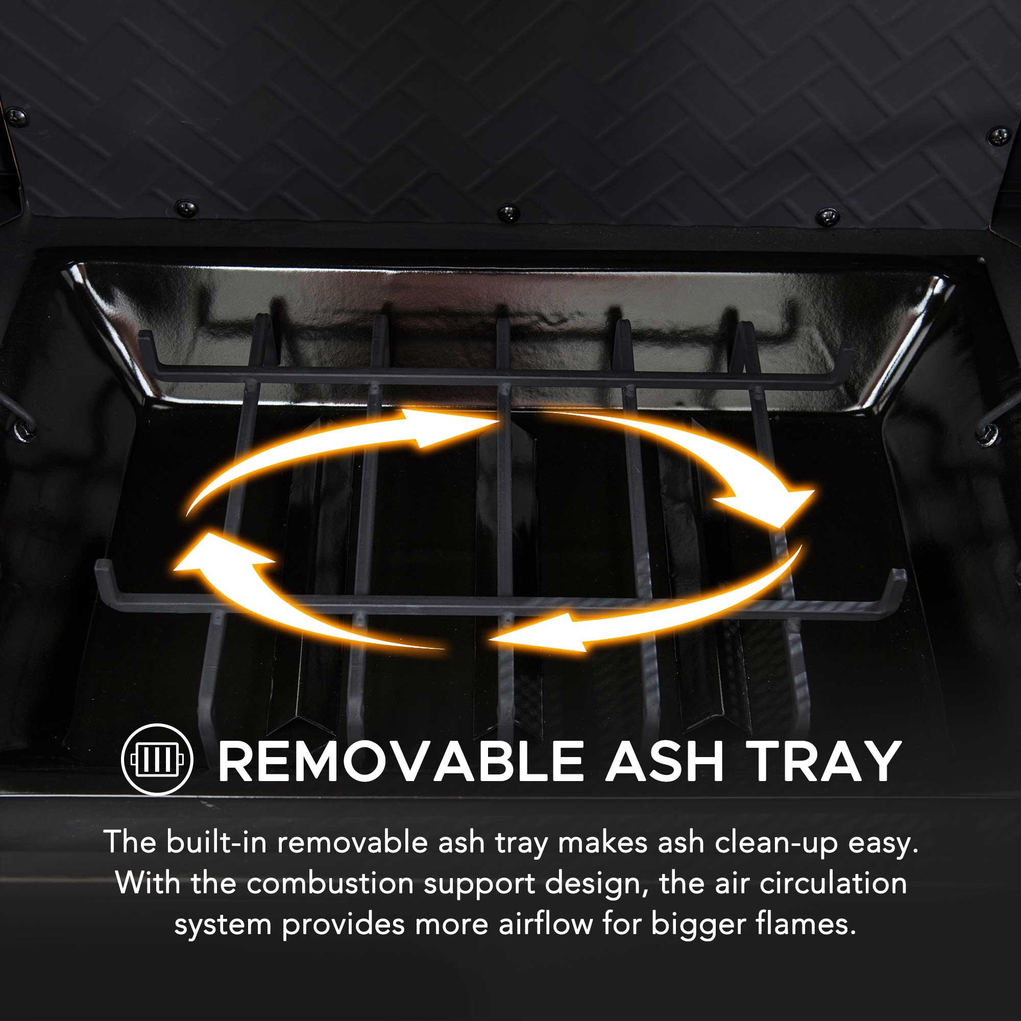 SUNJOY Outdoor 57 inch Steel Wood Burning Fireplace with Fire Poker and Rain Cover