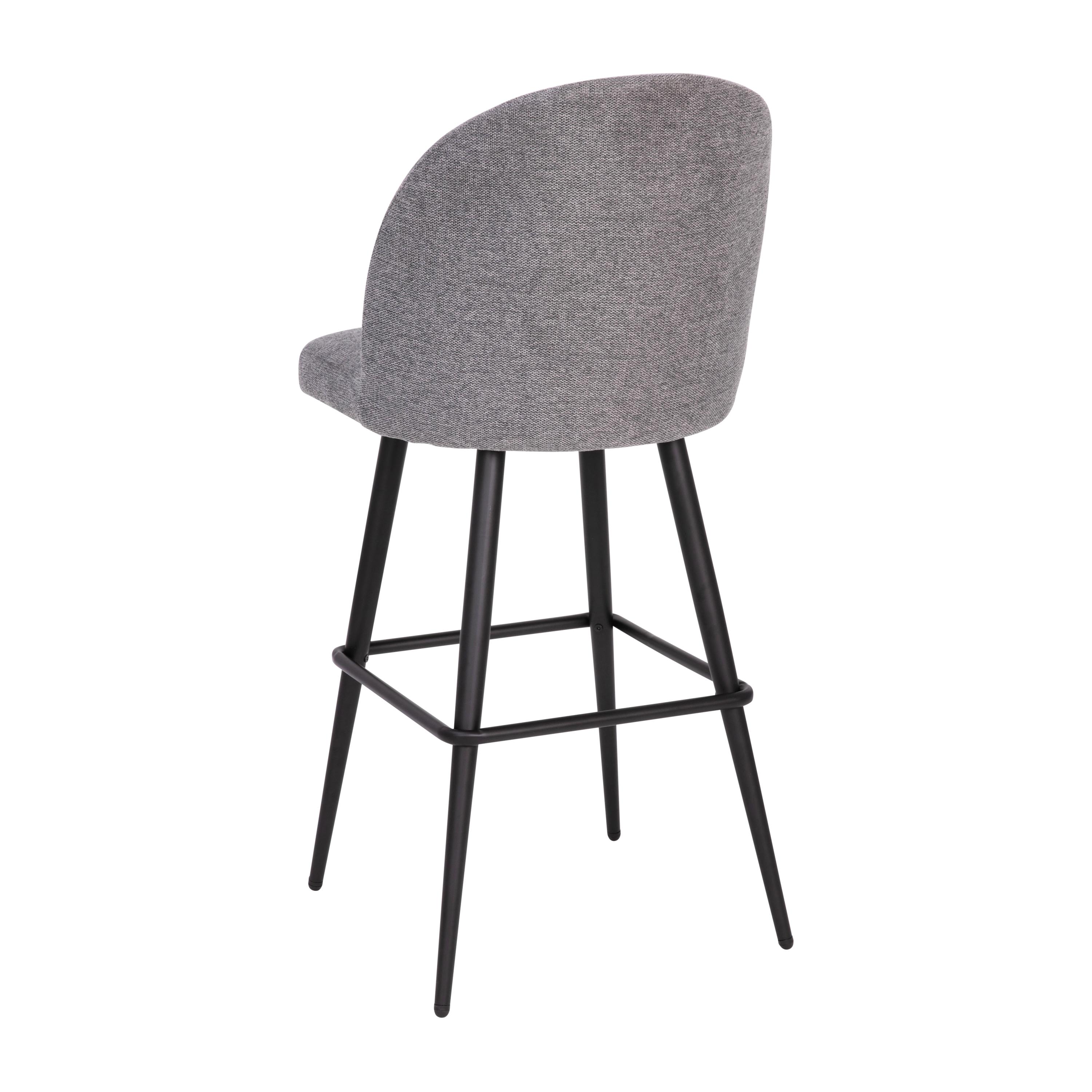 Taylor & Logan 2pk Alita Barstools Gray: Upholstered Faux Leather, Metal Frame, 300 lbs Capacity