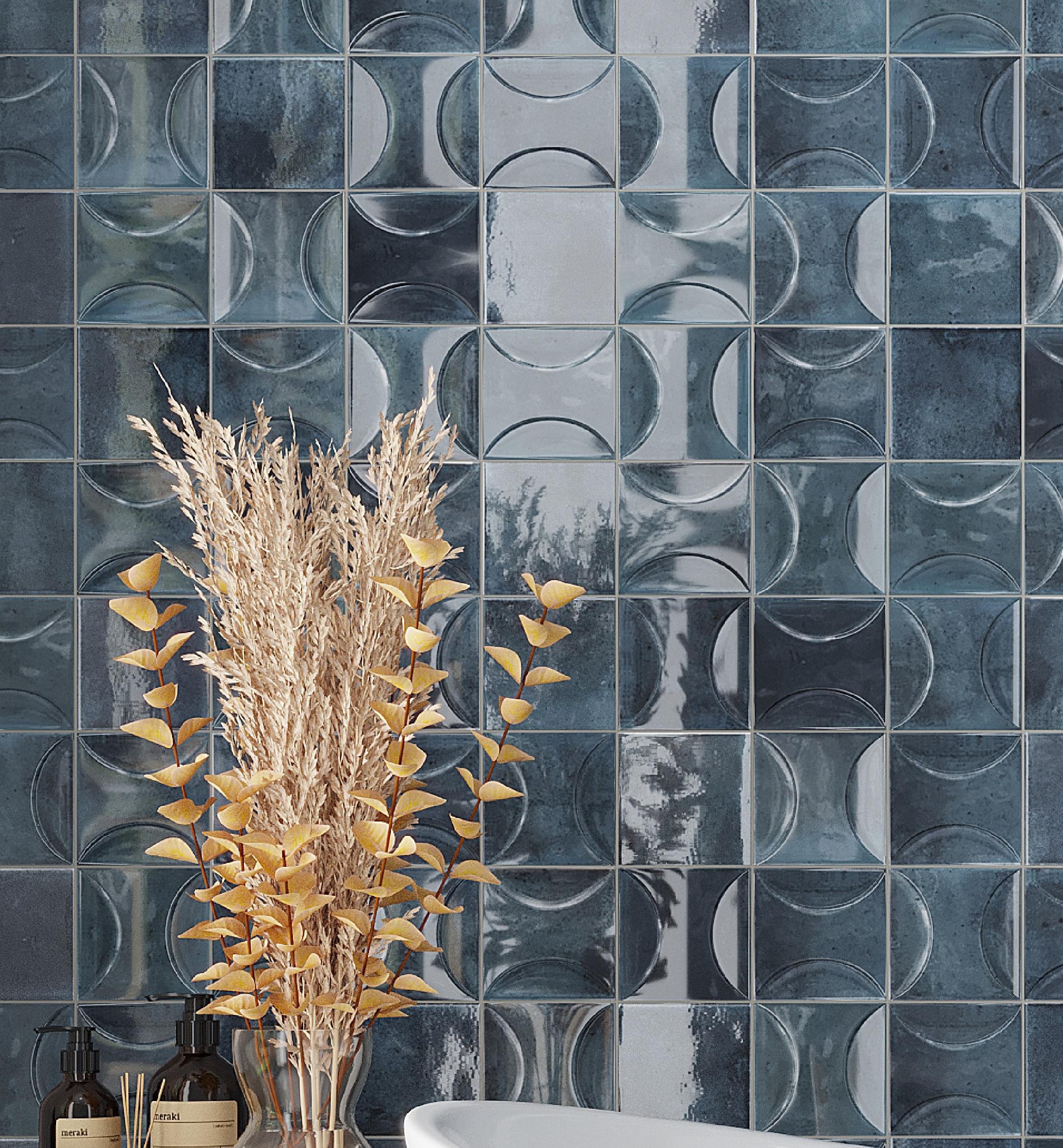 Apollo Tile Antiek 3.94 in. x 3.94 in. Glossy Ceramic Square Deco Wall Tile (6.68 sq. ft./case) (60-pack)
