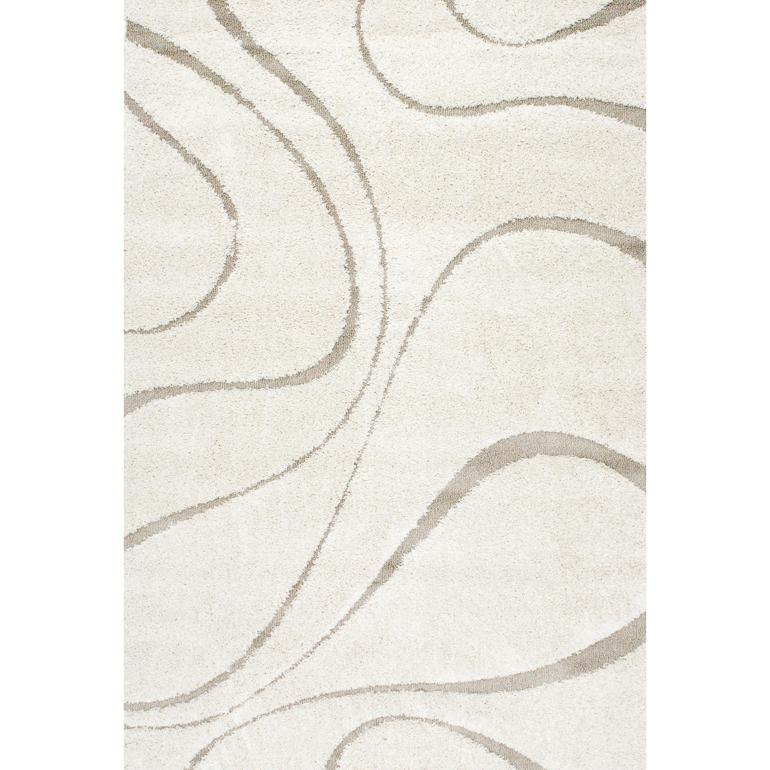 Nuloom Carolyn Abstract 6 Square Shag Indoor Area Rug for Living Room Bedroom Dining Room Nursery, Cream/Beige