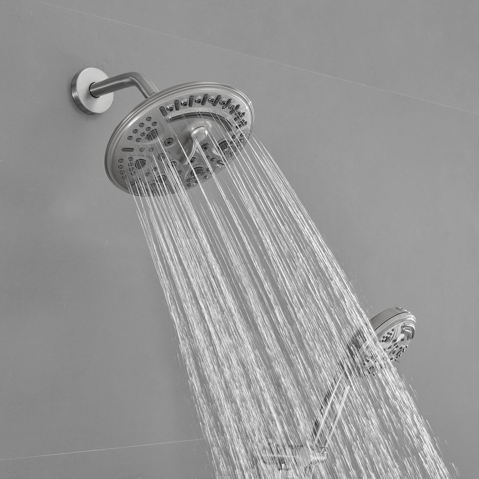 Single Handle 1-Spray Round Rain Shower Faucet Set with High Pressure Shower Head Hand Shower