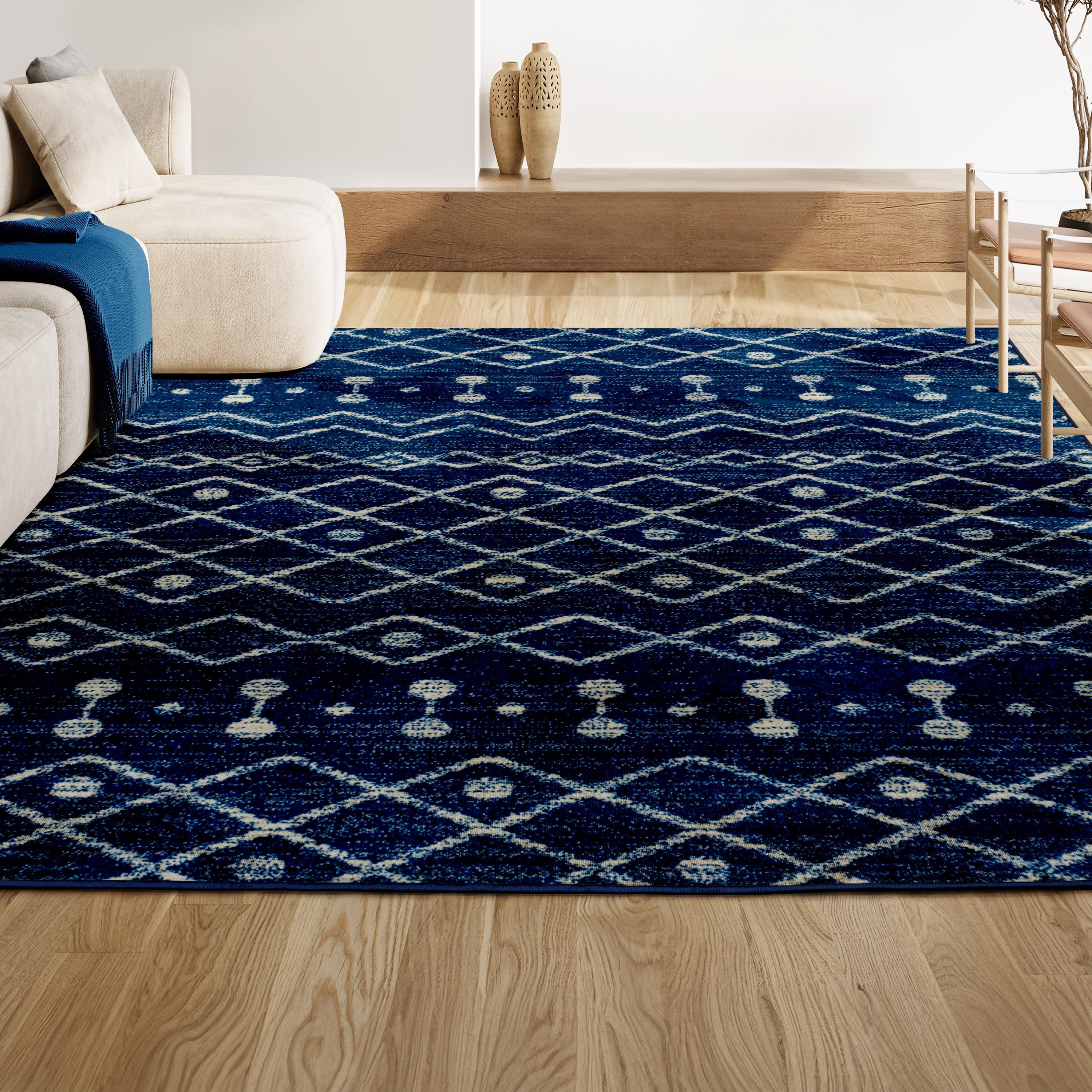 JONATHAN Y Aksil Moroccan Beni Souk Navy/Cream 8 ft. x 10 ft. Area Rug