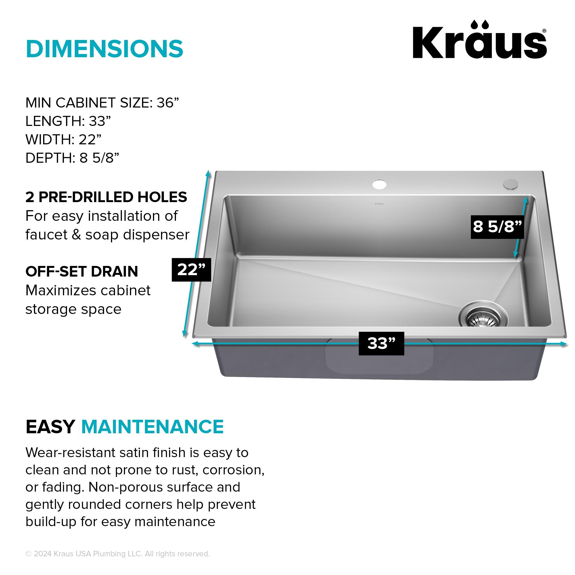 KRAUS Fairlane Undermount 18-Gauge Stainless Steel Kitchen Sink