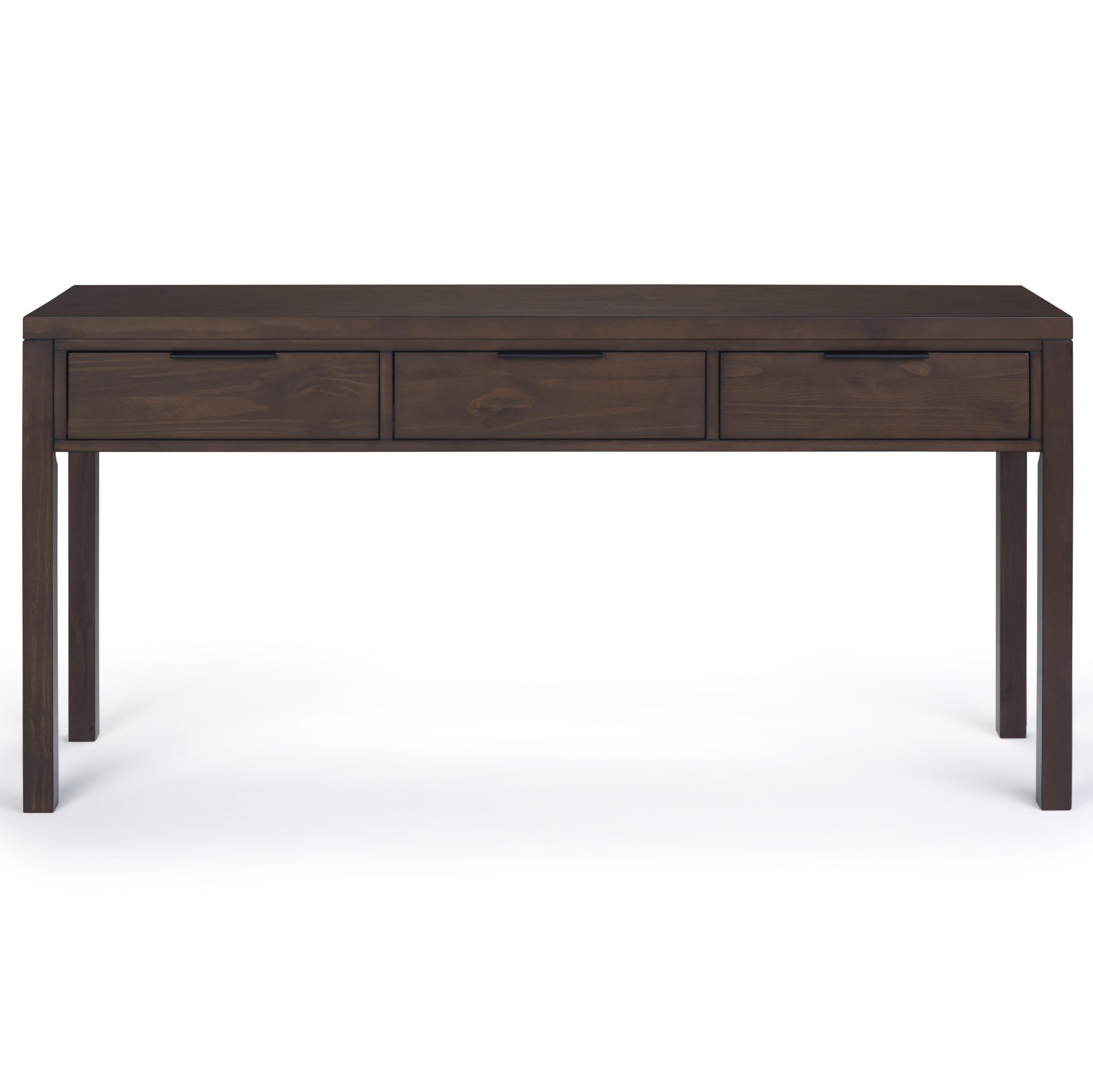 Simpli Home Hollander Console Table in Walnut Brown