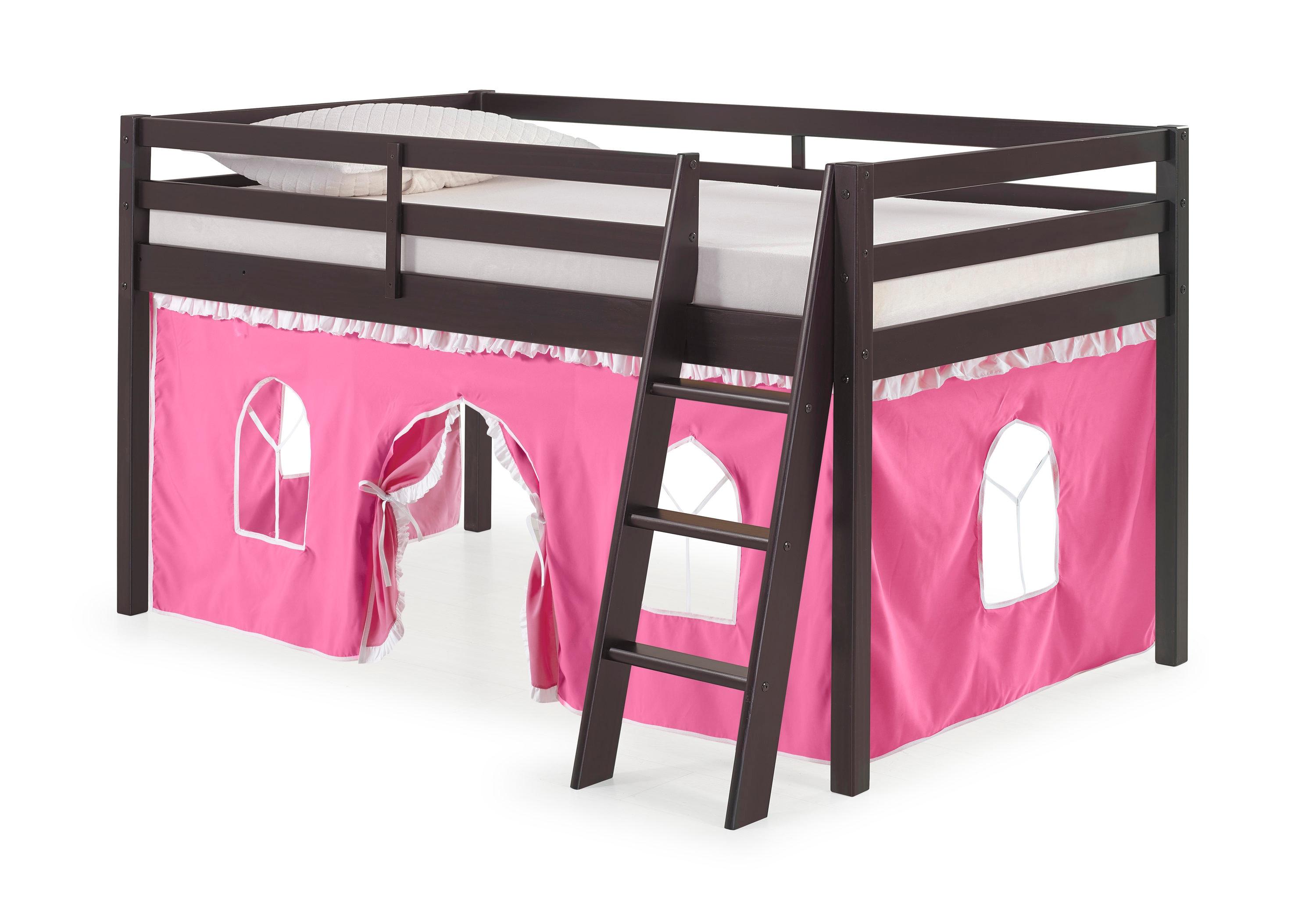 Alaterre Roxy Junior Loft - Espresso with Pink and White Bottom Tent