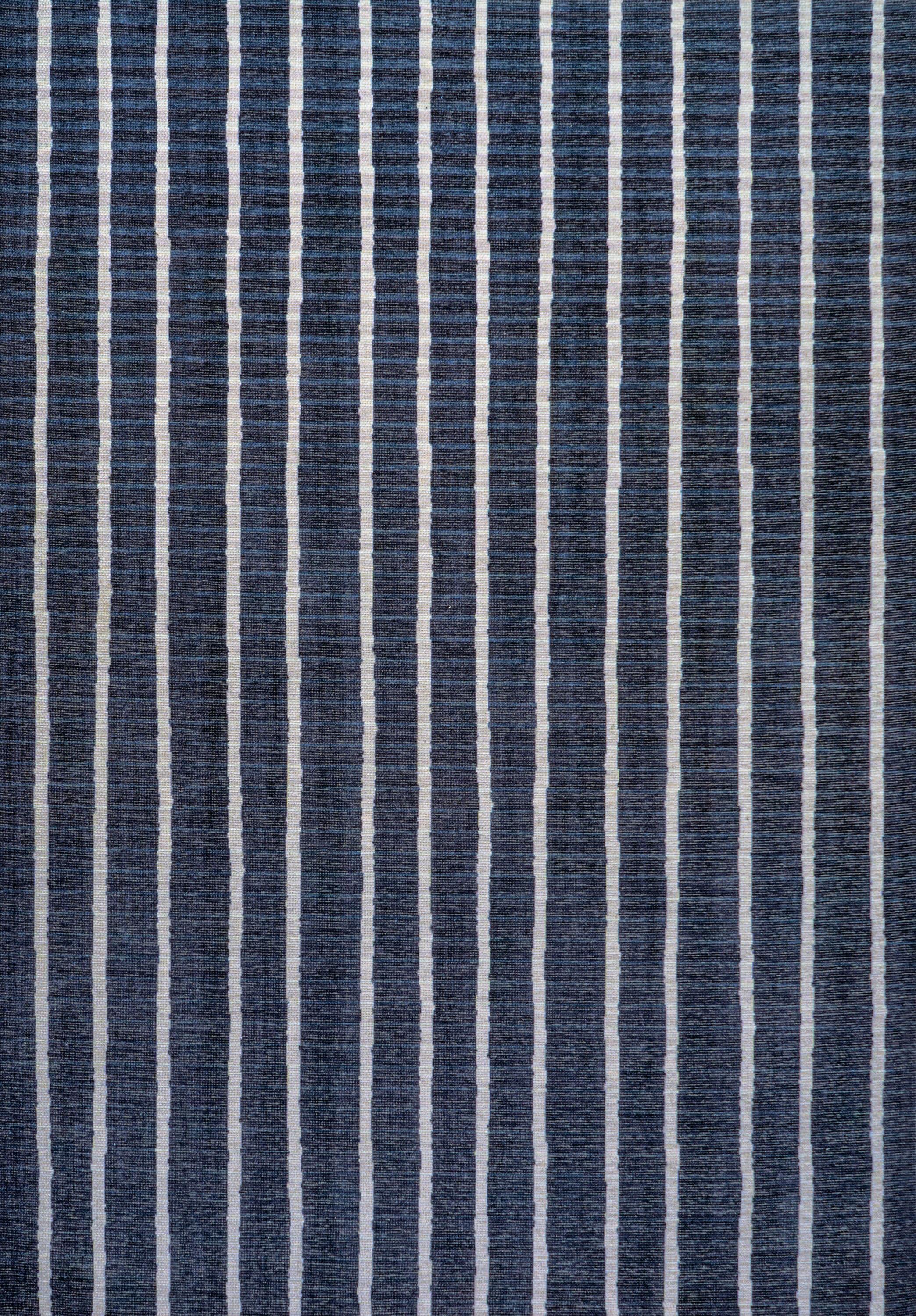 5' x 8' Rand Distressed Ticking Stripe Machine-Washable Area Rug, Navy/Ivory - JONATHAN Y