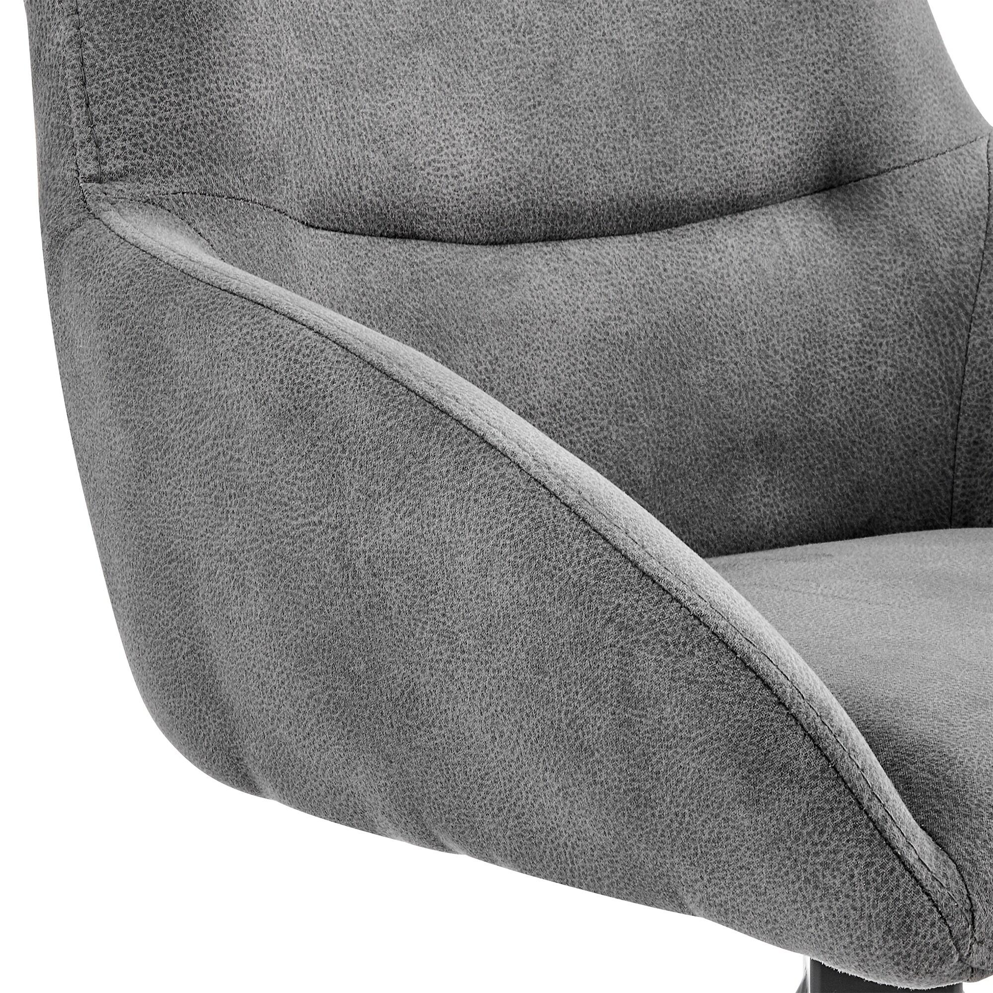 30" Odessa Barstool with Fabric Finish Black/Charcoal - Armen Living: Matte Metal Frame, Square Back