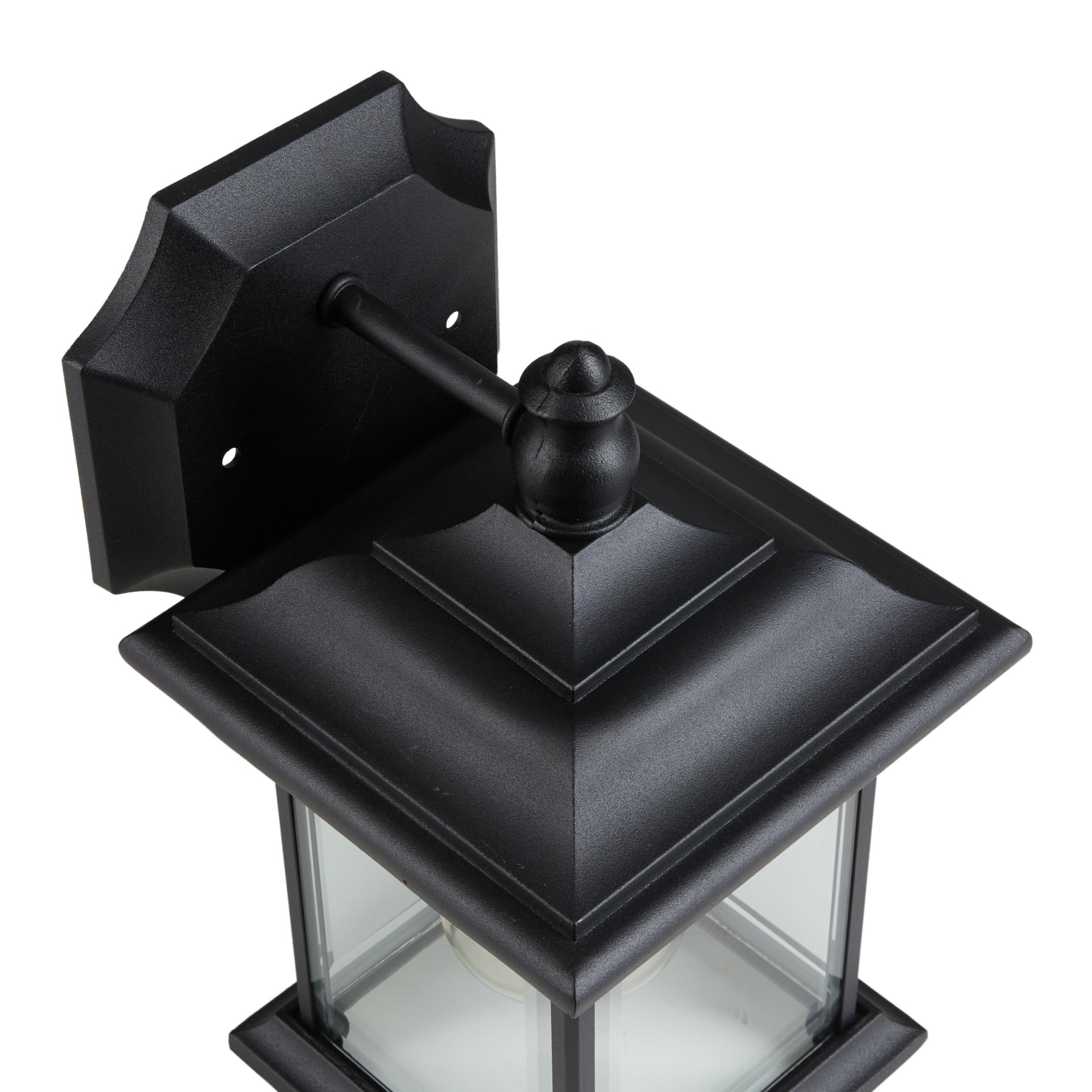 Sea Gull Lighting 85200-12 Wynfield One-Light Outdoor Wall Lantern with Clear Beveled Glass Panels, Black Finish