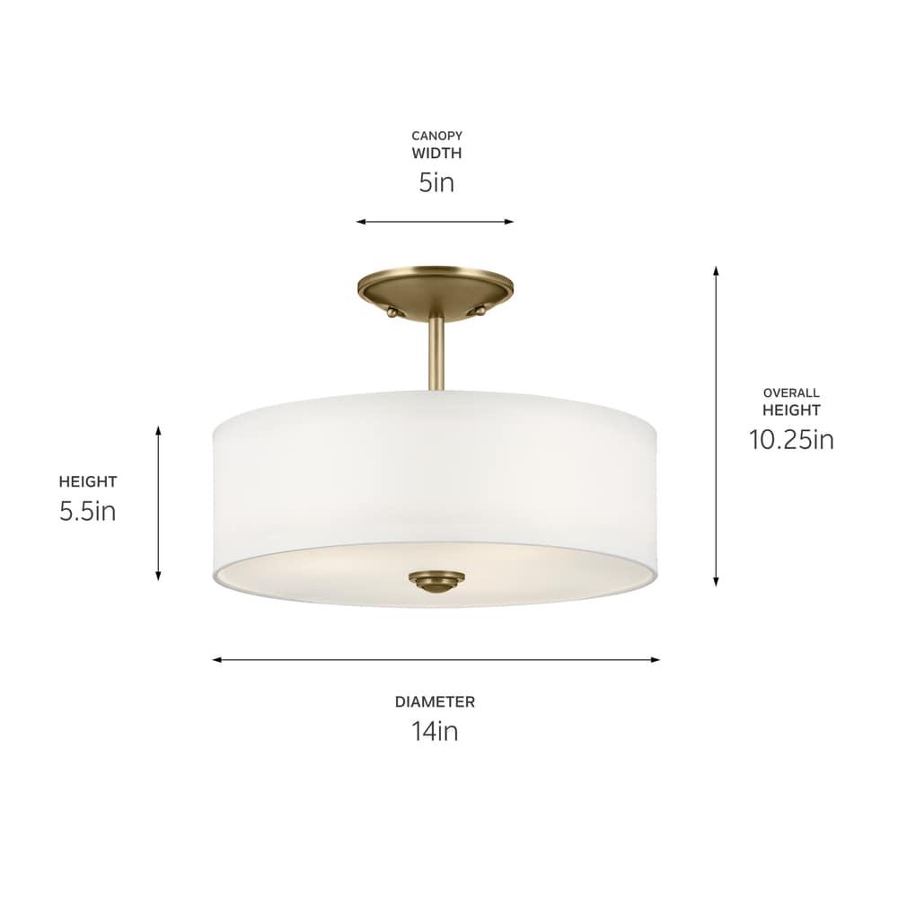 Kichler Lighting Shailene 3 - Light Semi-Flush Mount in  Natural Brass