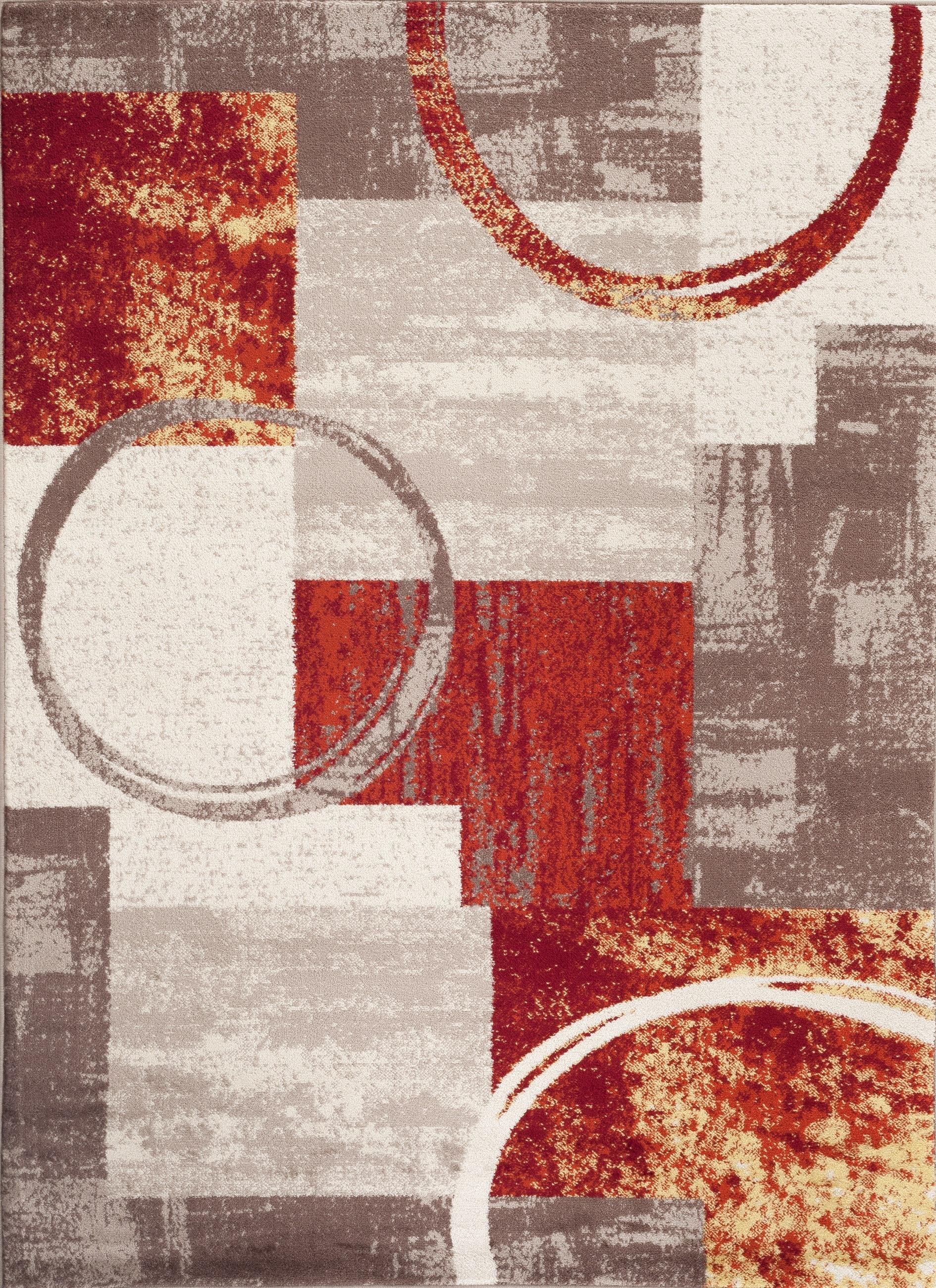 World Rug Gallery Abstract Circle Multi 8'8"x12' Area Rug