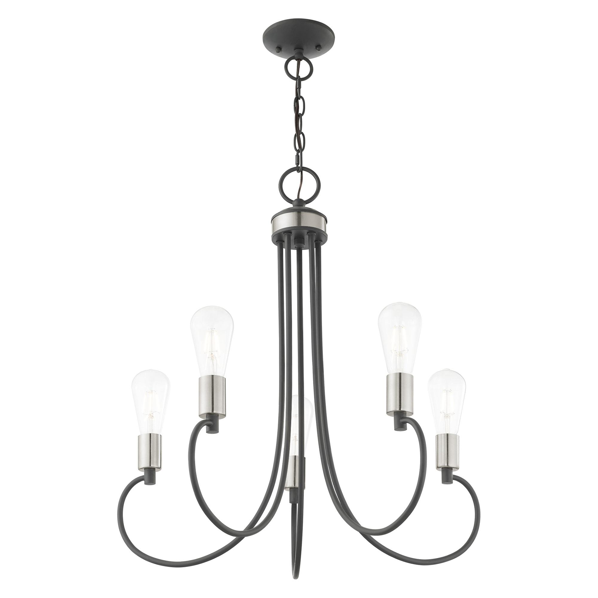 Livex Lighting Bari 5 - Light Chandelier in  Scandinavian Gray