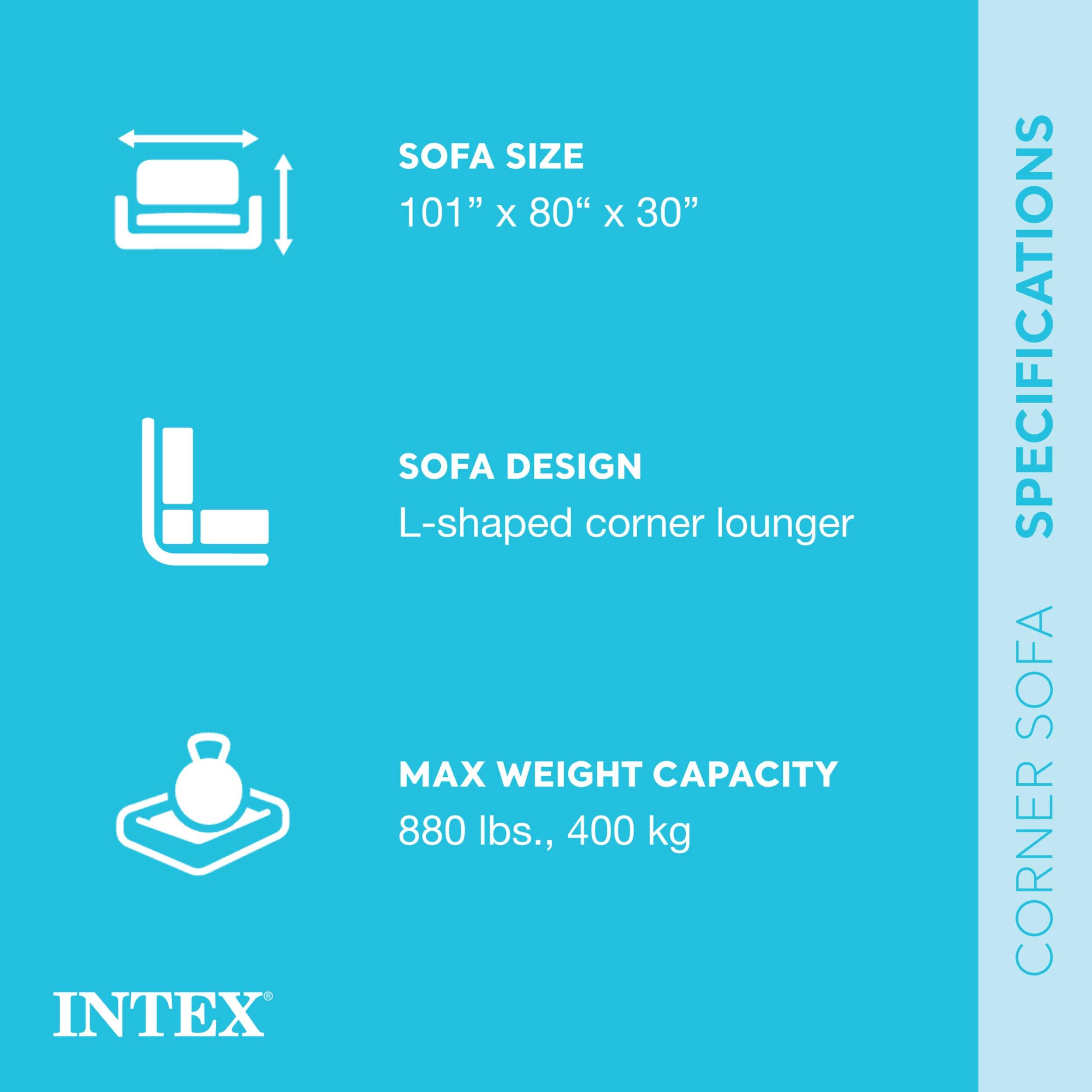 Intex 101" Wide Right Hand Facing Corner Inflatable Sectional Sofa & Reviews | Wayfair