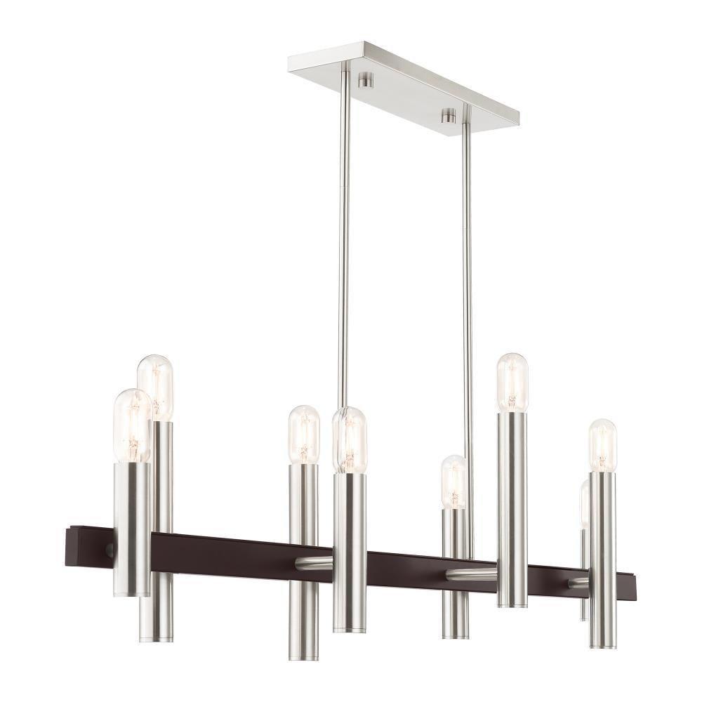 Helsinki 8-Light Brushed Nickel and Bronze Chandelier