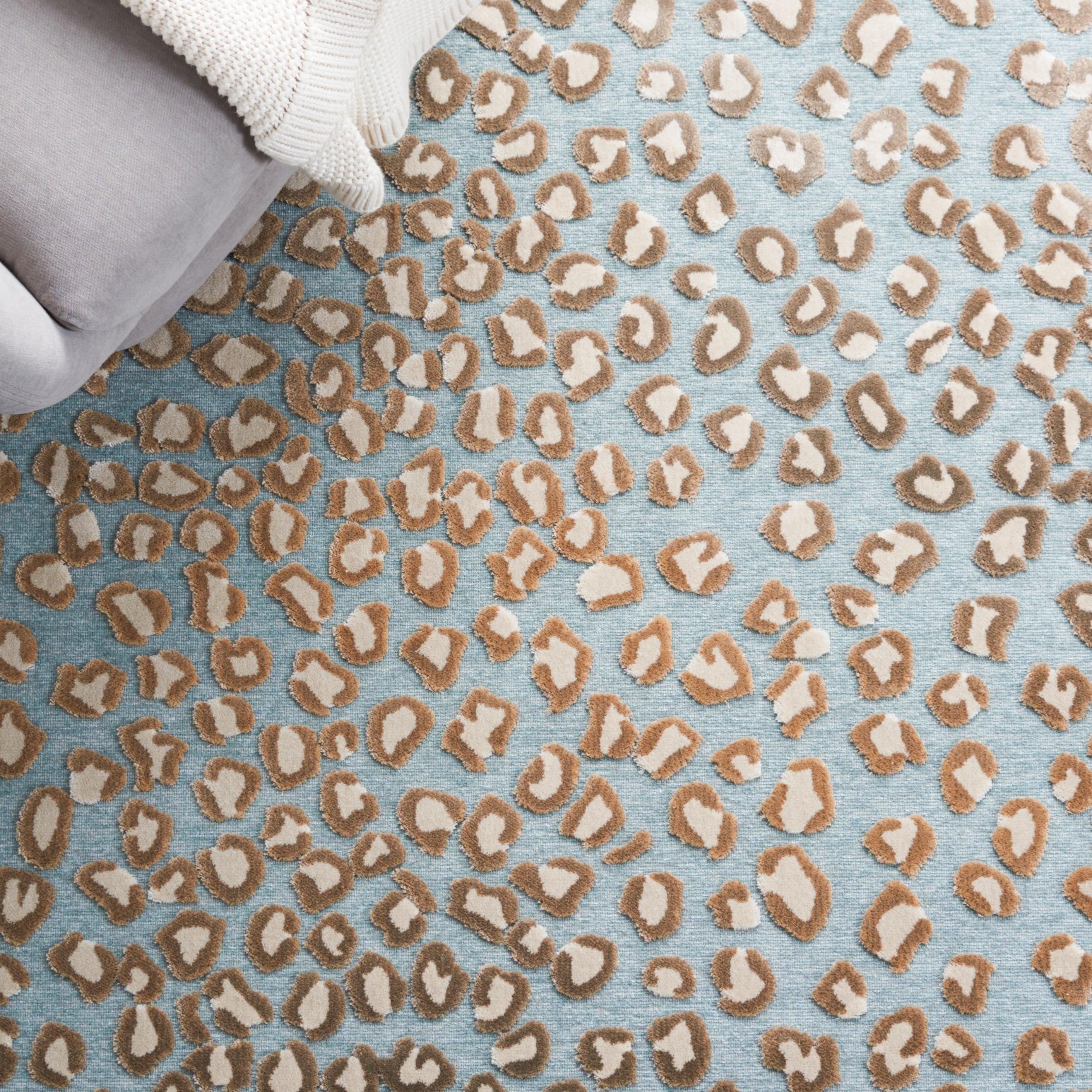 Paradise PAR84 Power Loomed Indoor Area Rug - Stone/Aqua - 5'3"x7'6" - Safavieh.