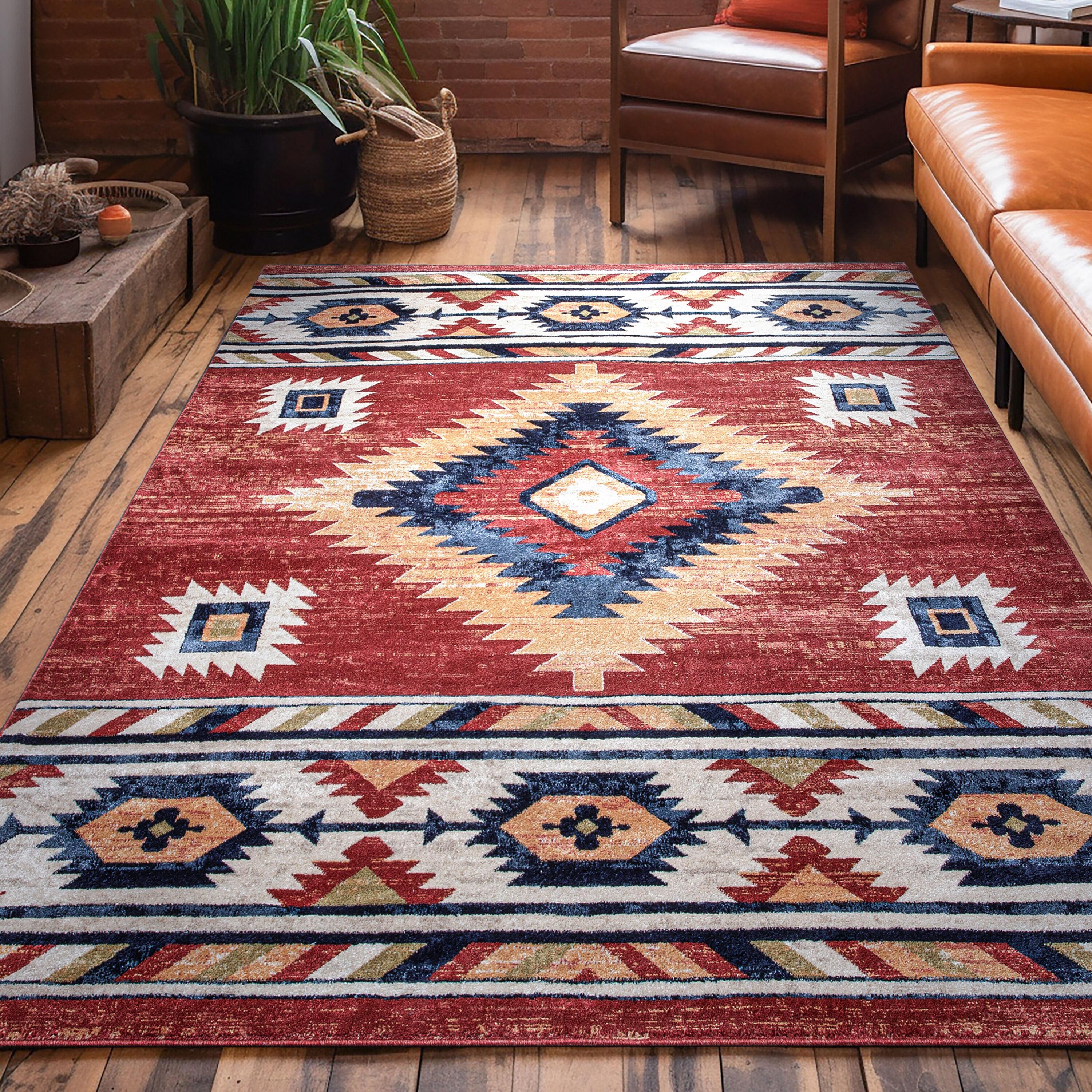 Well Woven Jamyn Lea Crimson Traditional Southwestern Tribal Red/Blue Rug