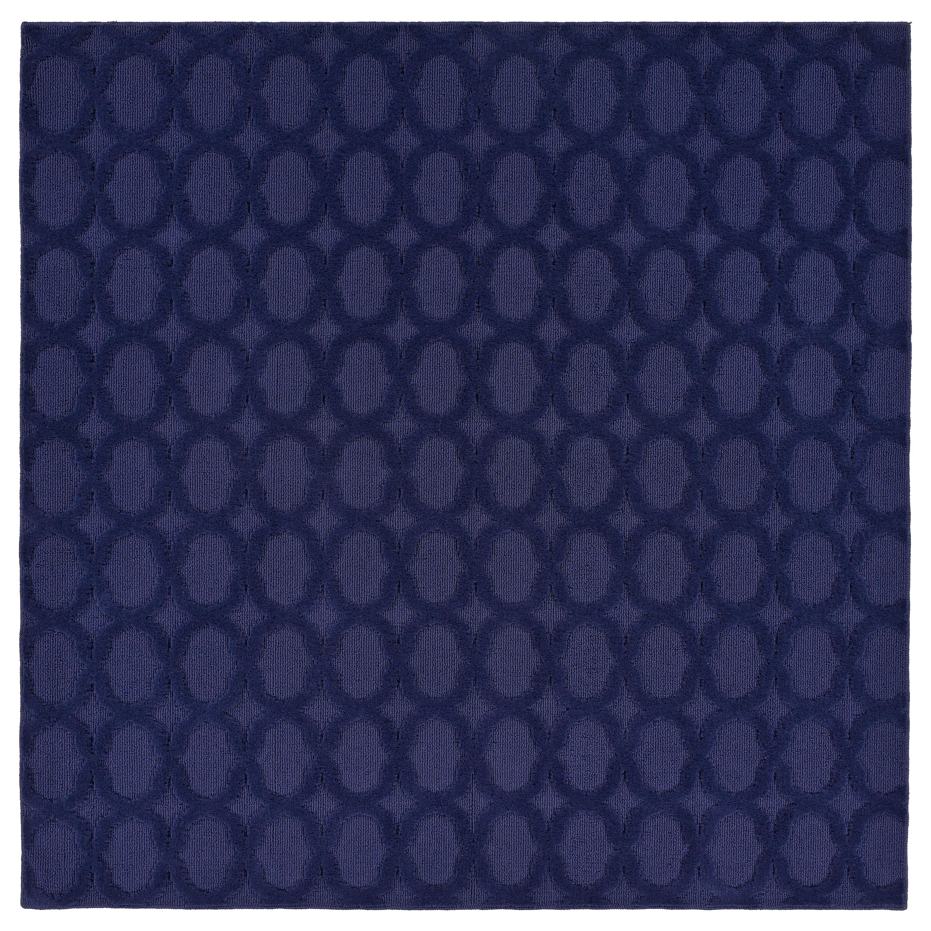 Garland Rug Garden Trellis Polypropylene Navy Square Indoor/Outdoor Area Rug, 6' x 6'