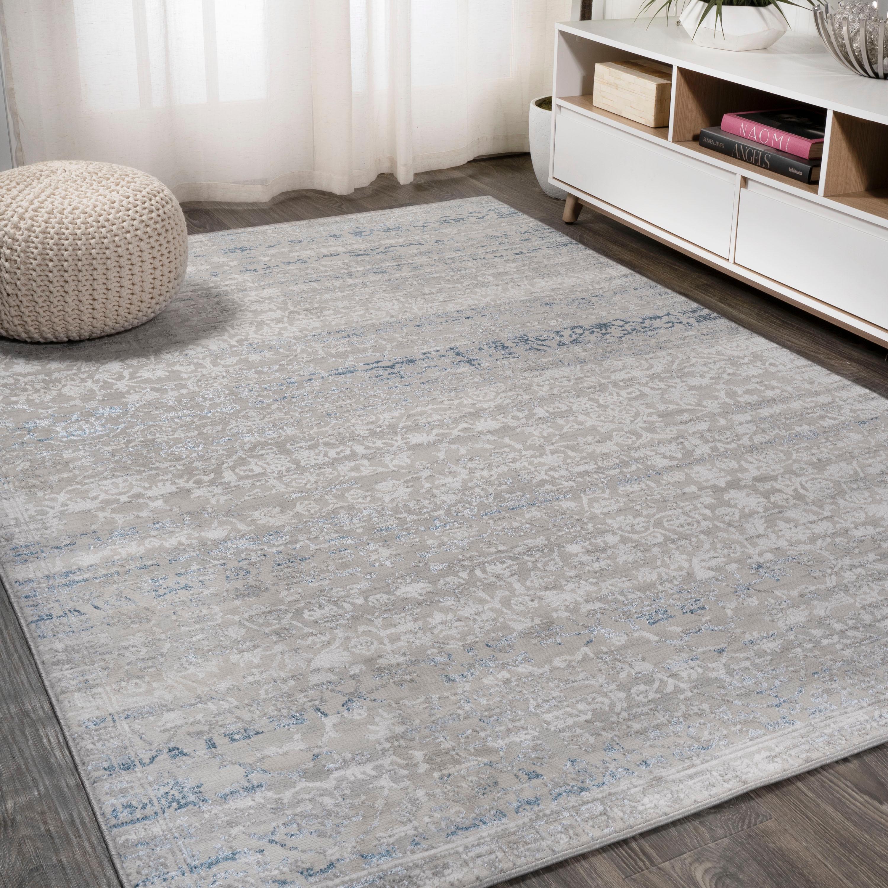 3'x5' Tidal Modern Strie' Area Rug, Gray/Blue - JONATHAN Y