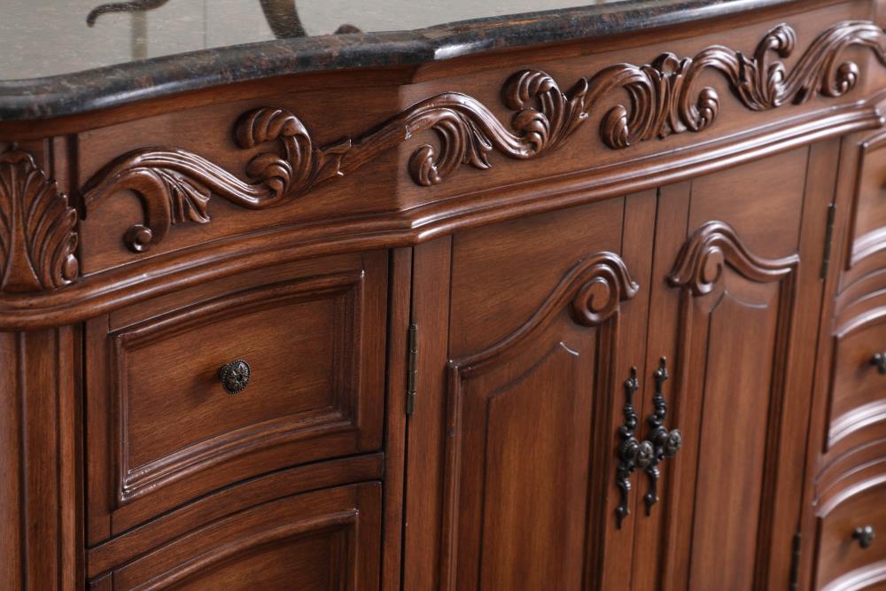 Elegant Decor Oakland 48" Single Marble Top Bathroom Vanity in Teak