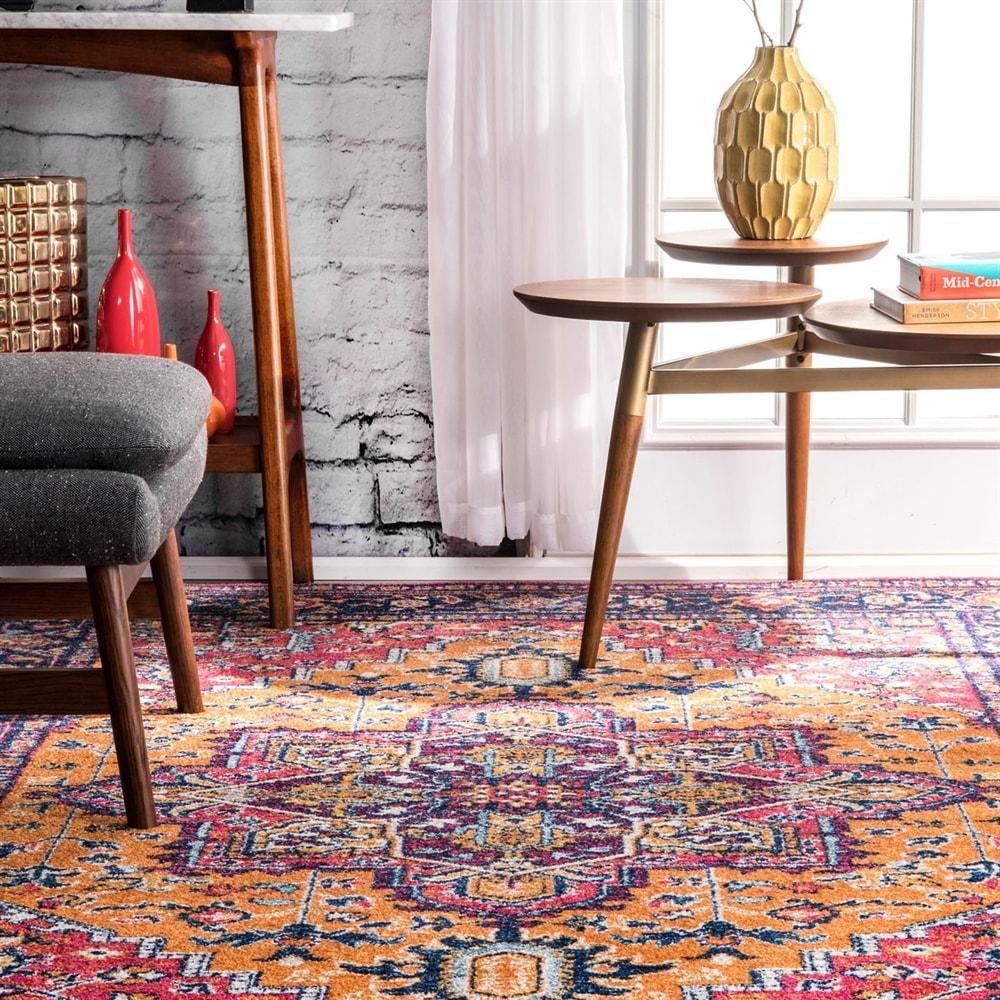 nuLOOM Vonda Fancy Persian Runner Rug, 2' 8" x 8', Orange