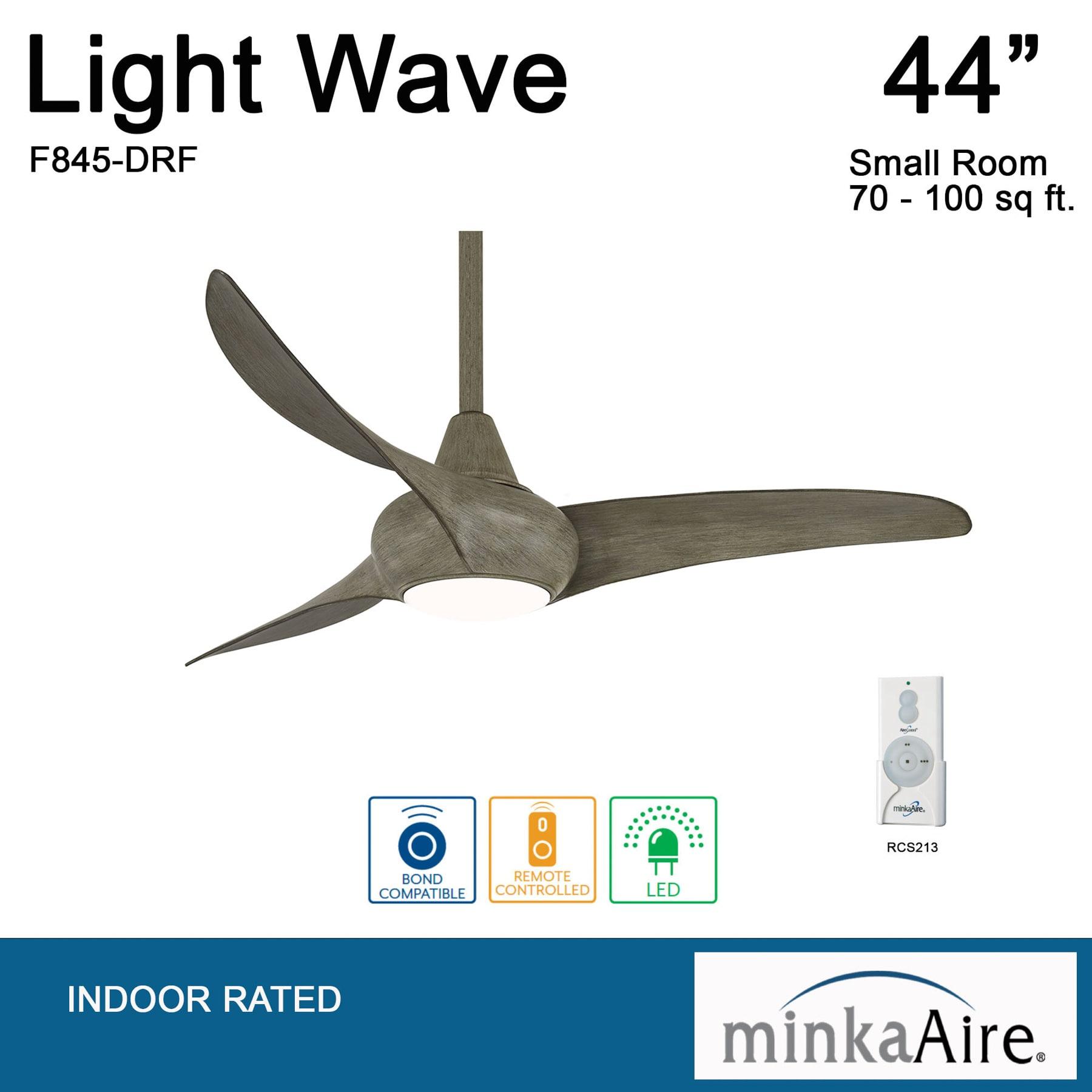 44" Minka Aire Light Wave Modern Driftwood LED Ceiling Fan with Remote