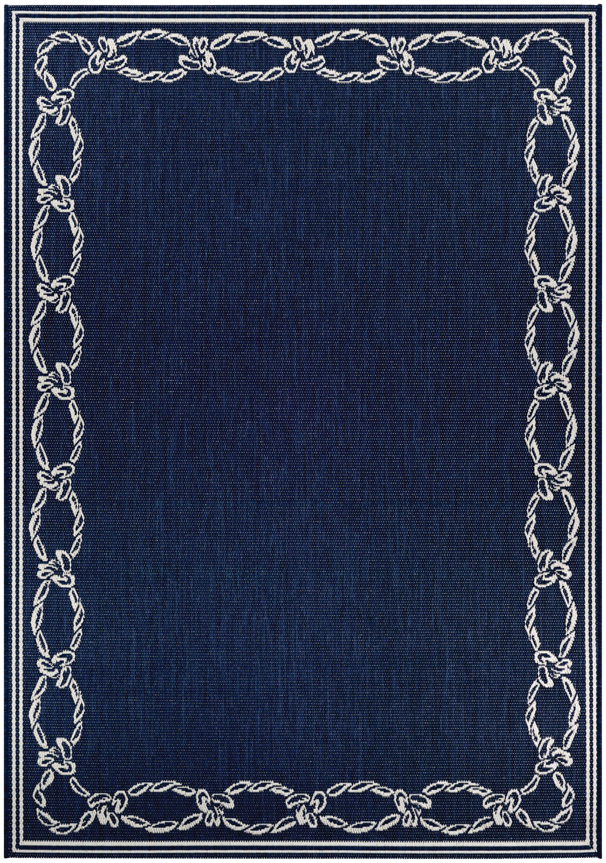 Couristan Recife Rope Knot Area Rug, 5'10" x 9'2", Ivory-Indigo