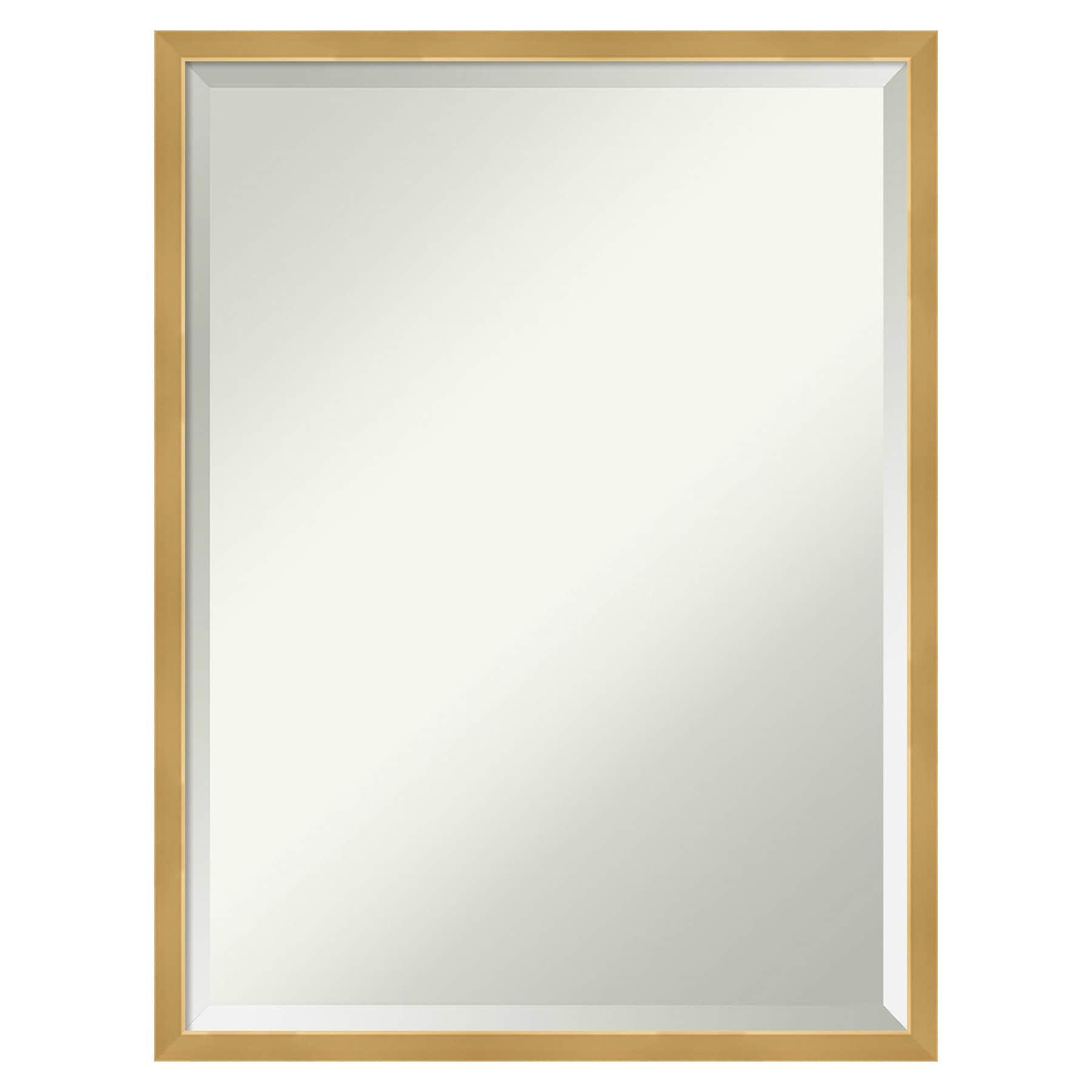 Amanti Art Svelte Polished Gold Beveled Wood Wall Mirror 25.5 x 19.5 in.
