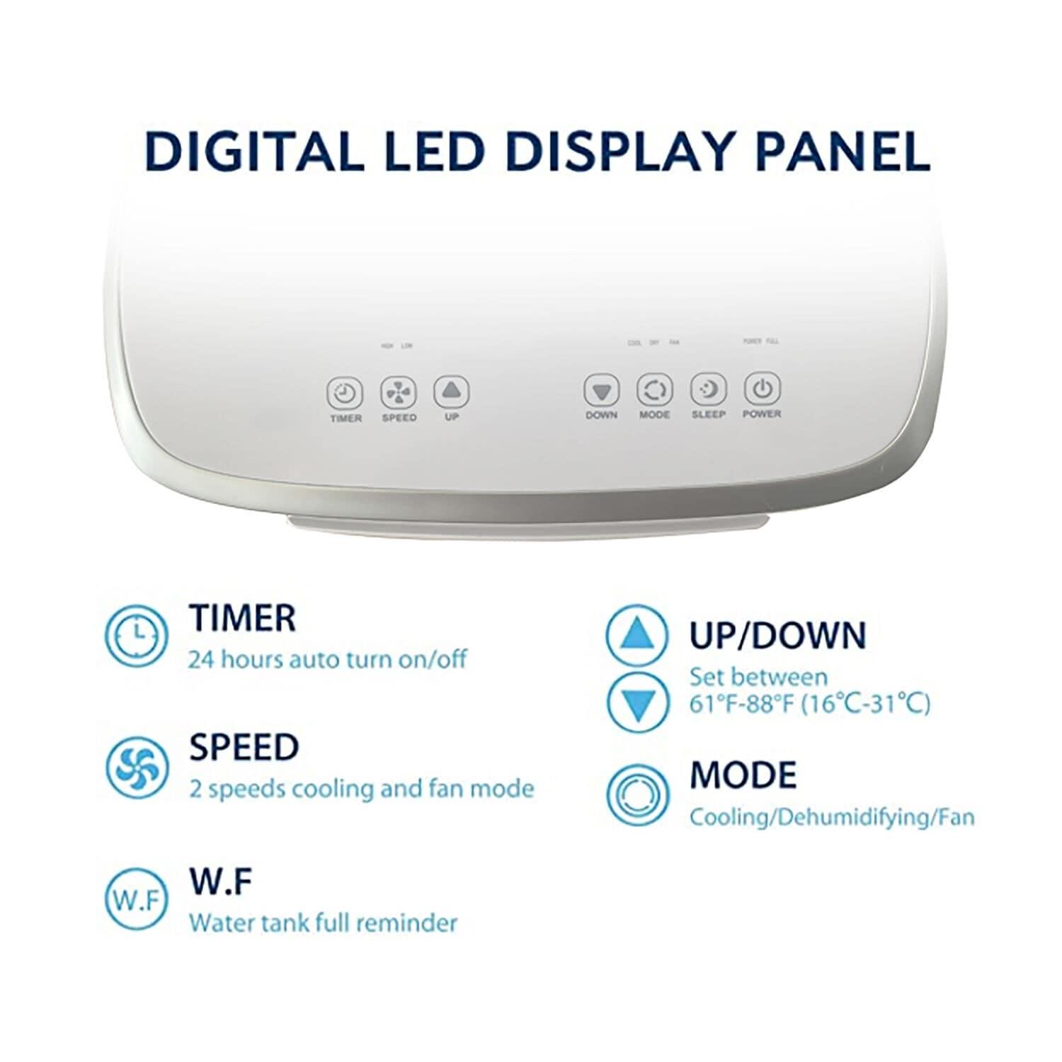 JHS 5,000 BTU (7,000 BTU ASHRAE) Portable Air Conditioner, Rooms up to 250 Sq. ft., A019J-05KR