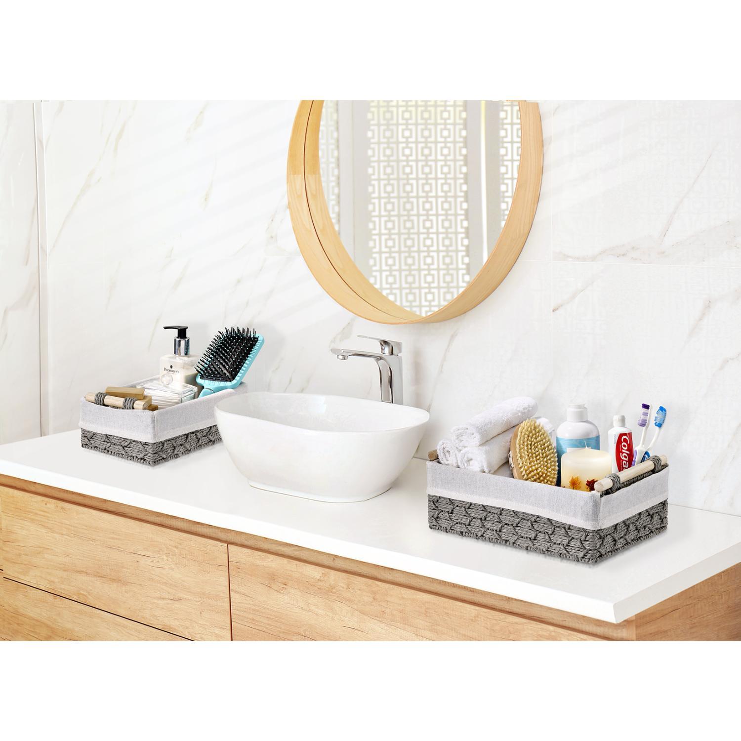 Sorbus Handmade Storage Paper Rope Baskets 2 Pack