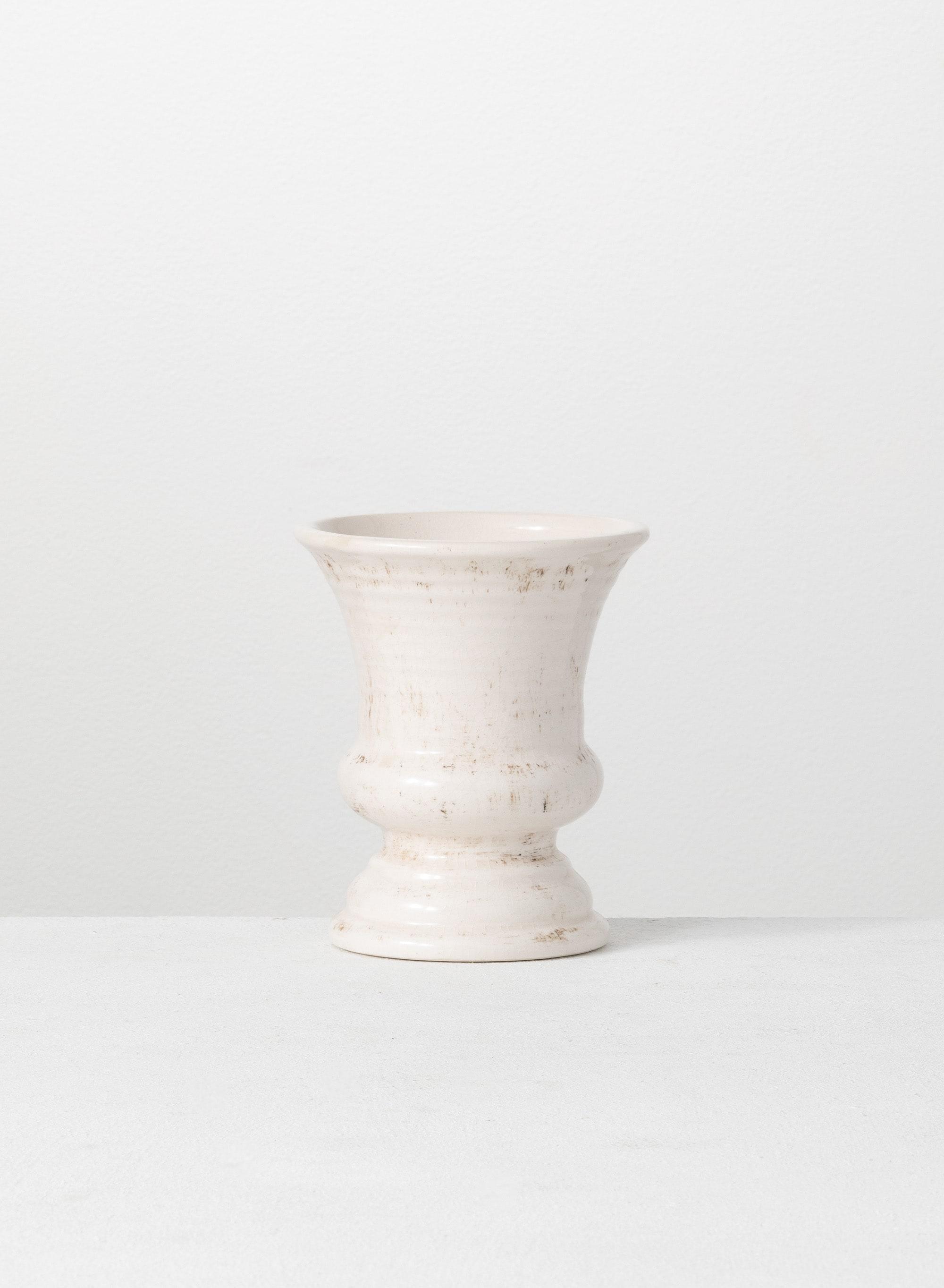 Sullivans Urn Vase 6"H Off-White
