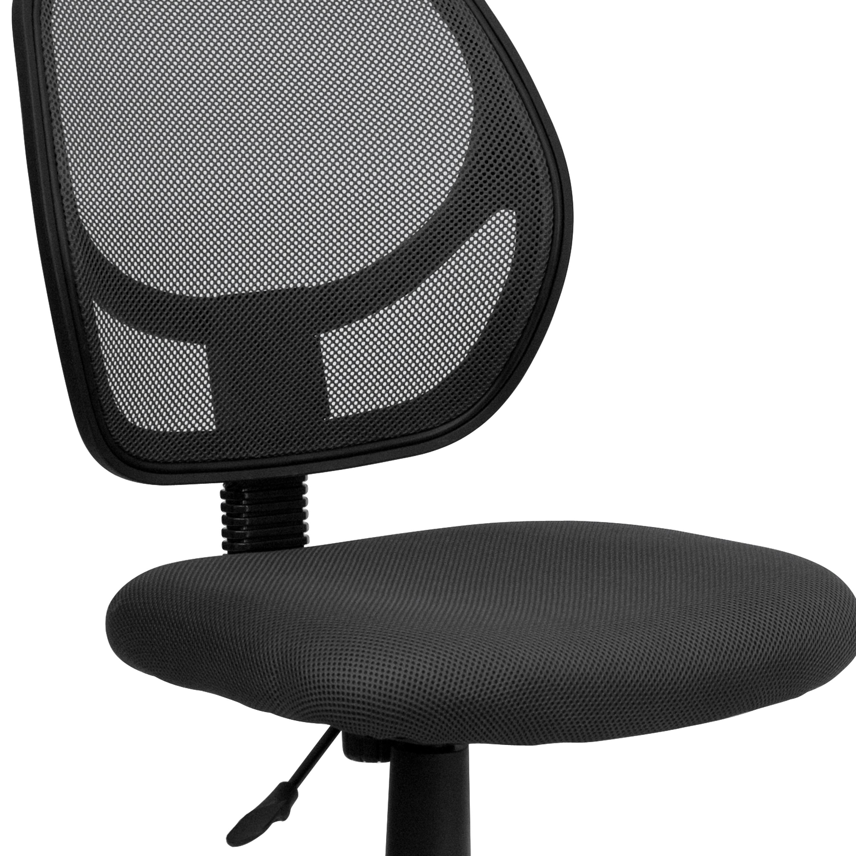 Flash Furniture Low Back Gray Mesh Swivel Task Office Chair with Curved Square Back