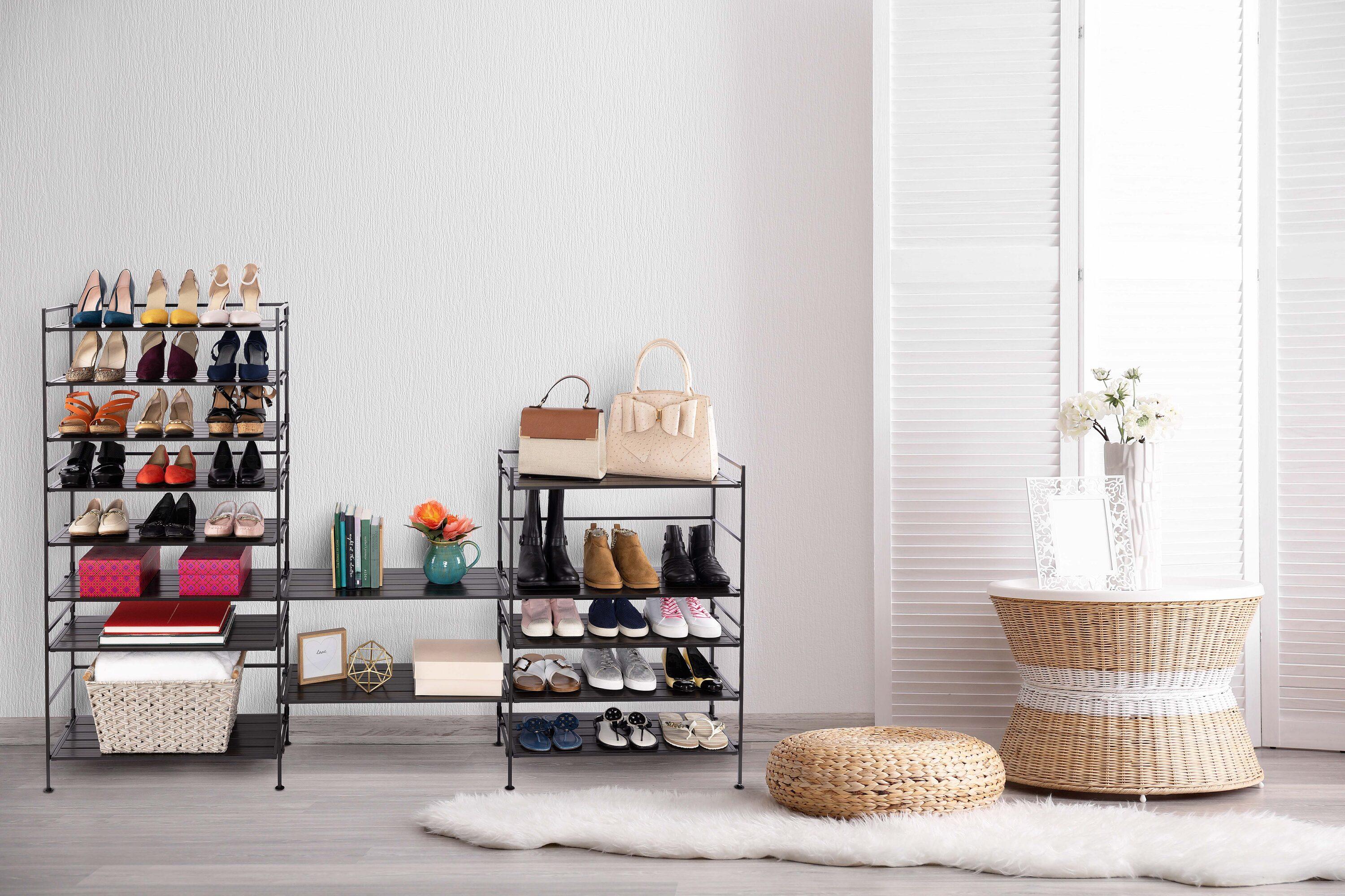 3-Tier (12 Pair) Stackable Resin Shoe Storage Rack