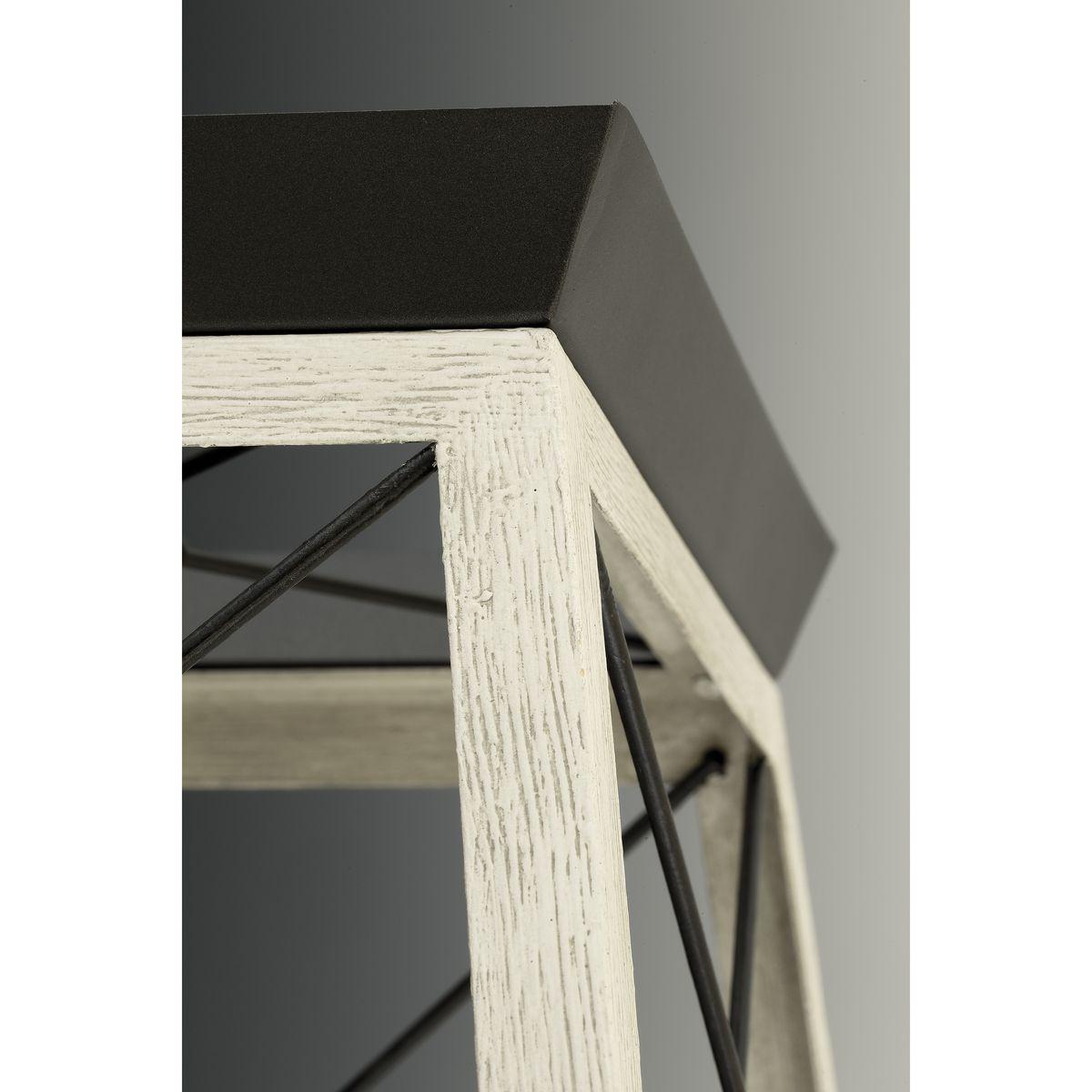Progress Lighting Briarwood 1-Light Flush Mount, Graphite Finish, Faux-Painted Wood Enclosure