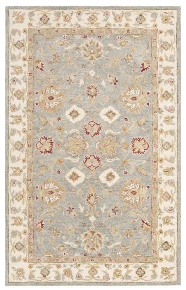 Antiquity AT822 Hand Tufted Area Rug - Grey Blue/Beige - 5'x8' - Safavieh.