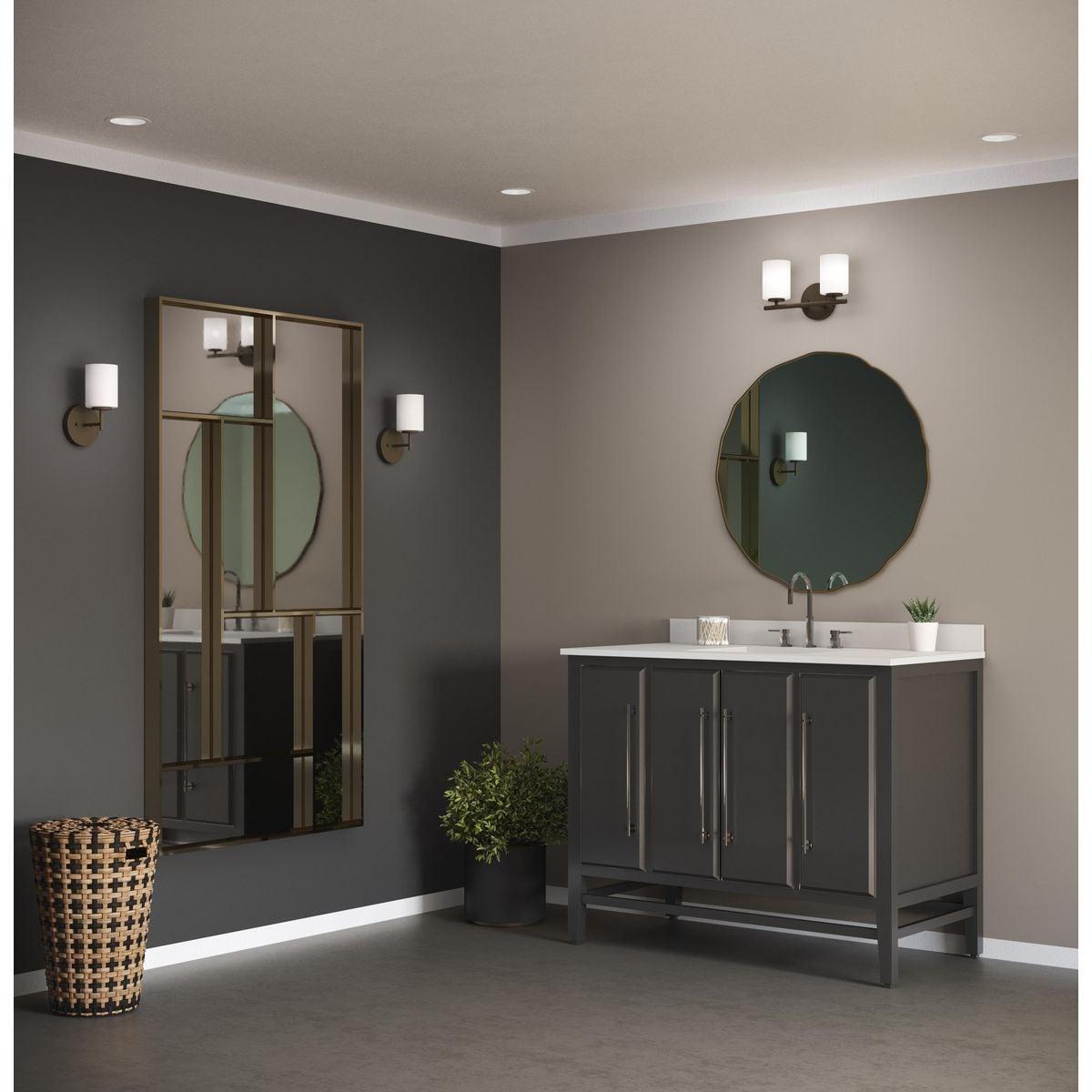 Progress Lighting Replay Collection 2-Light Bath Vanity, Brushed Nickel, Shade Included