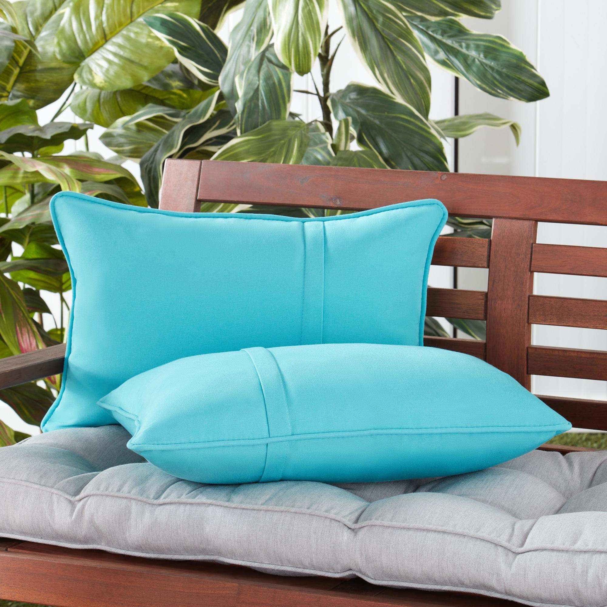 Aruba Sunbrella Fabric Outdoor Rectangle Throw Pillow (2-Pack)