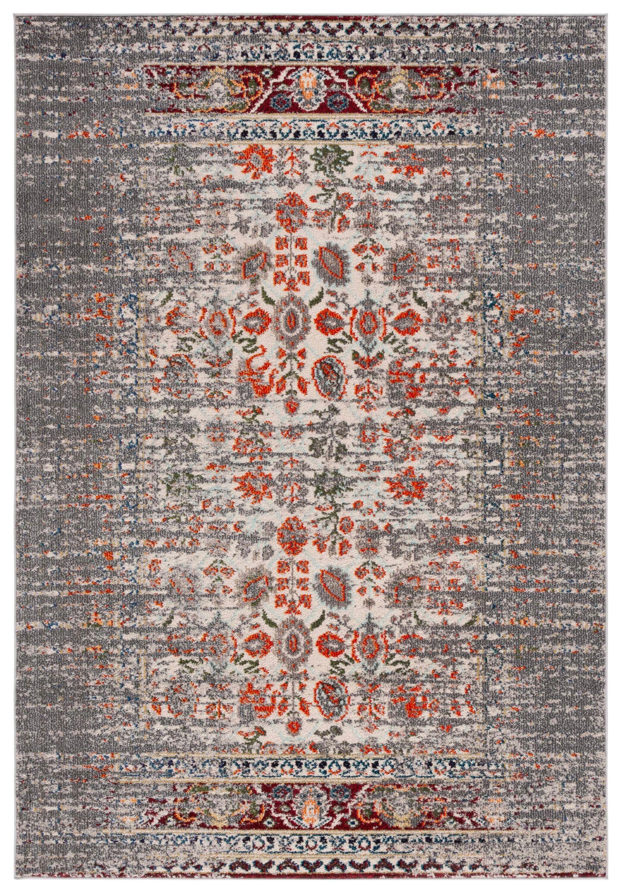 SAFAVIEH Monaco Annabelle Vintage Area Rug, Grey/Ivory, 9' x 12'