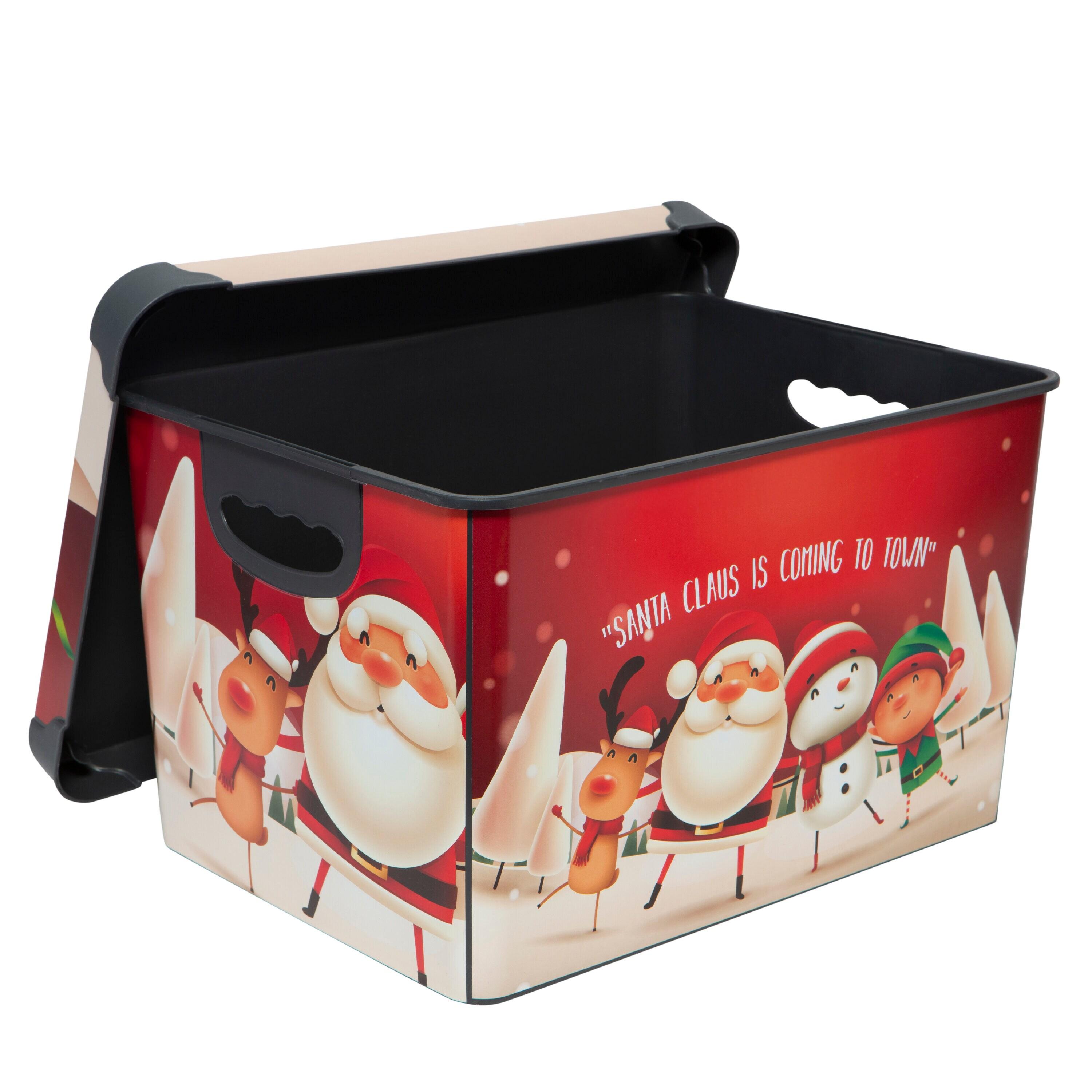 Simplify Santa Clause is Coming to Town Design Plastic Storage Tote