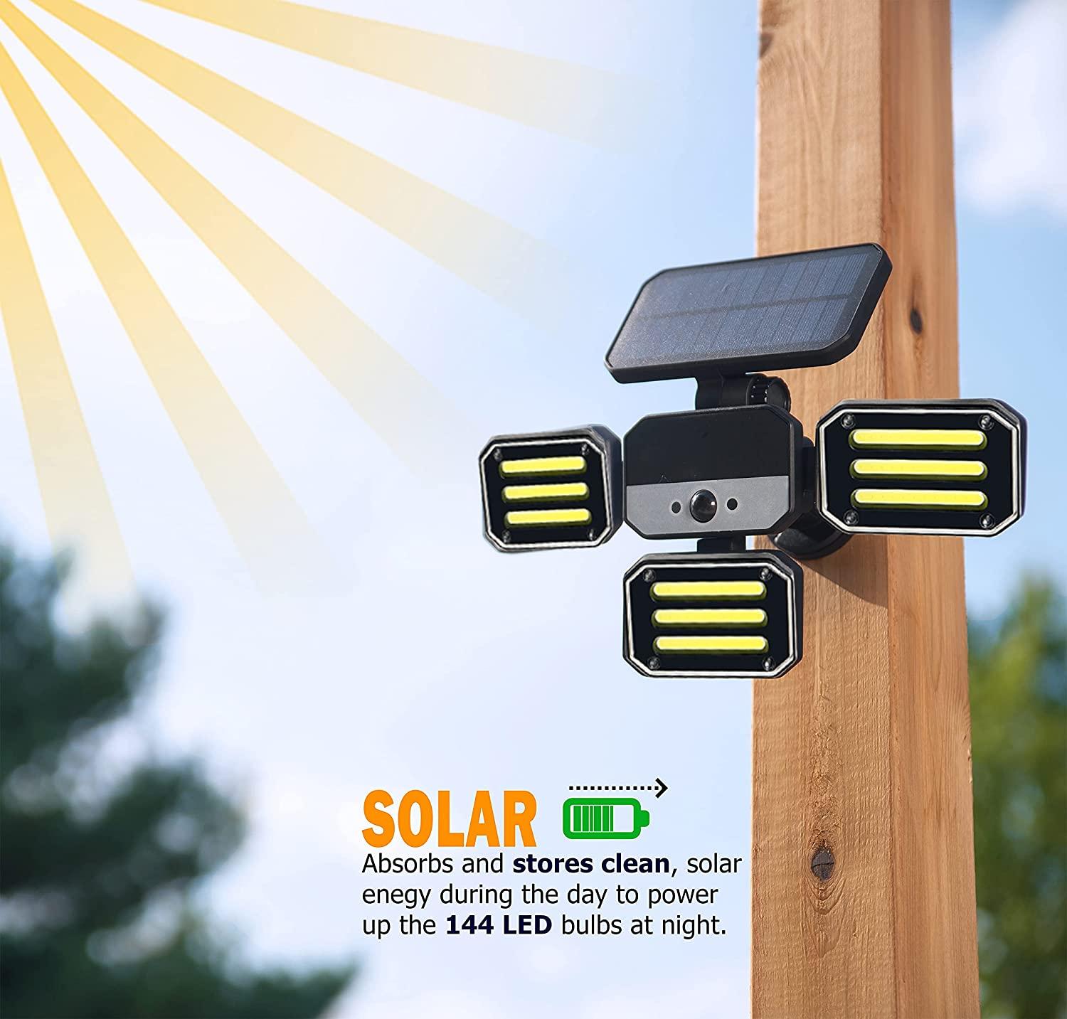 Bell + Howell Bell+Howell Bionic Solar Powered Floodlight with Remote Control, Wide Angle and Motion Activated