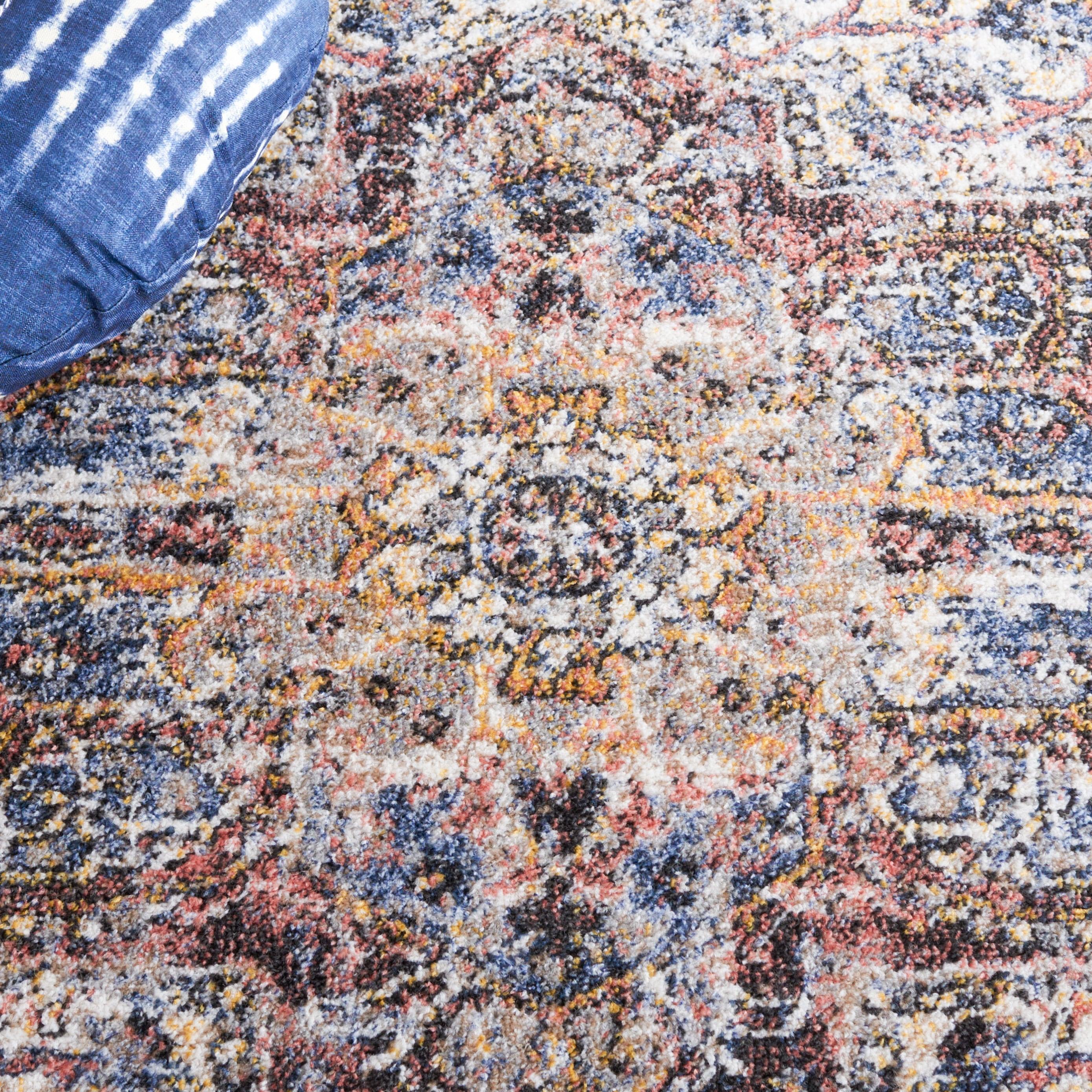 Astoria ASA402 Power Loomed Area Rug - Ivory/Blue Rust - 8'x10' - Safavieh.