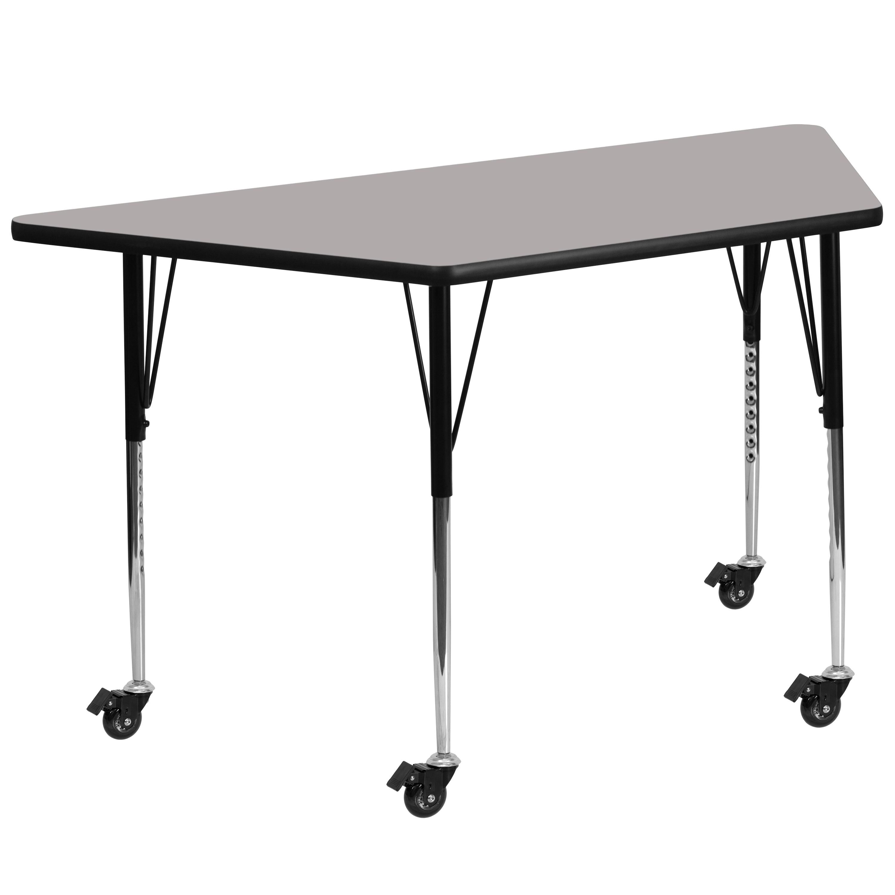 Goddard Mobile 22.5''W x 45''L Trapezoid HP Laminate Activity Table - Adjustable Legs