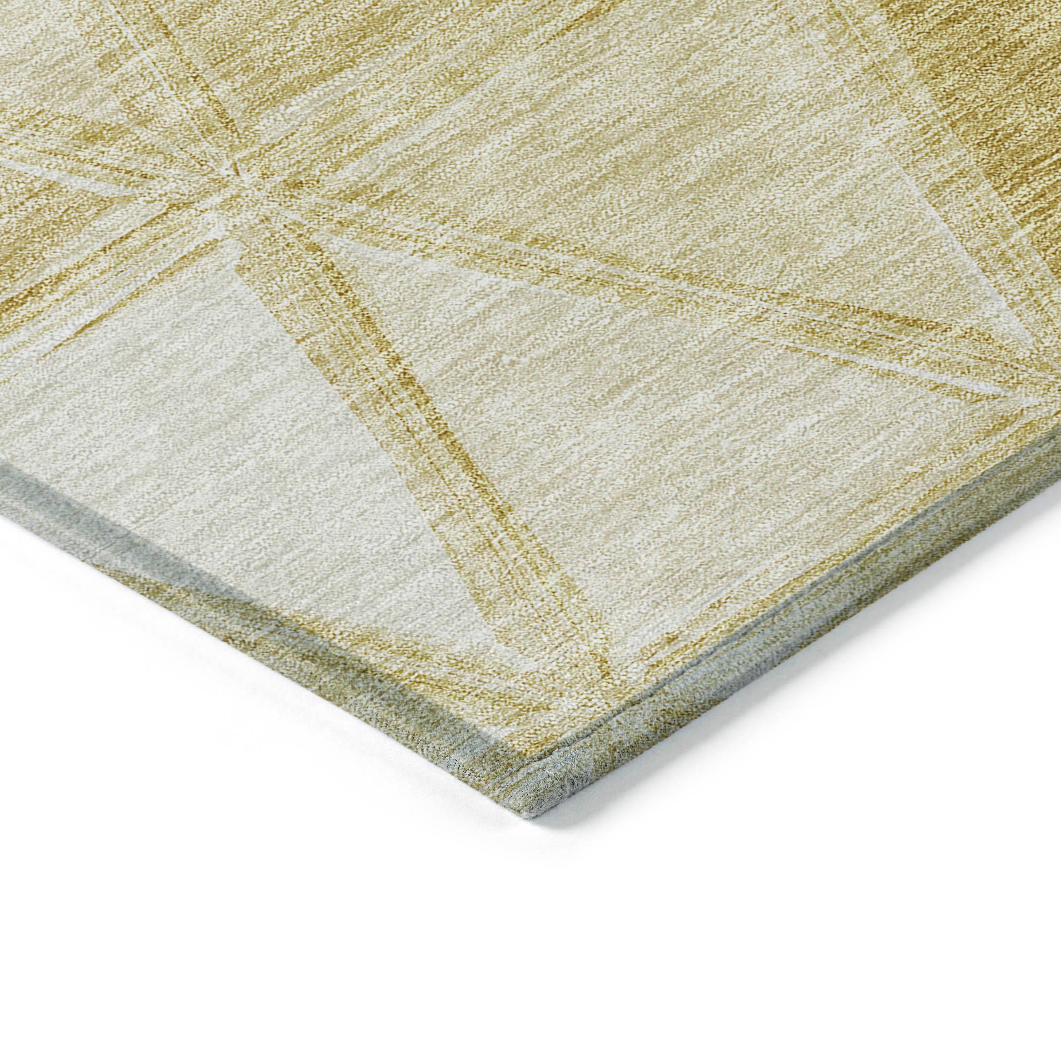 Addison Rugs Chantille Indoor/Outdoor Transitional Geometric Gold Washable Rectangle Rug, 1'8" x 2'6"