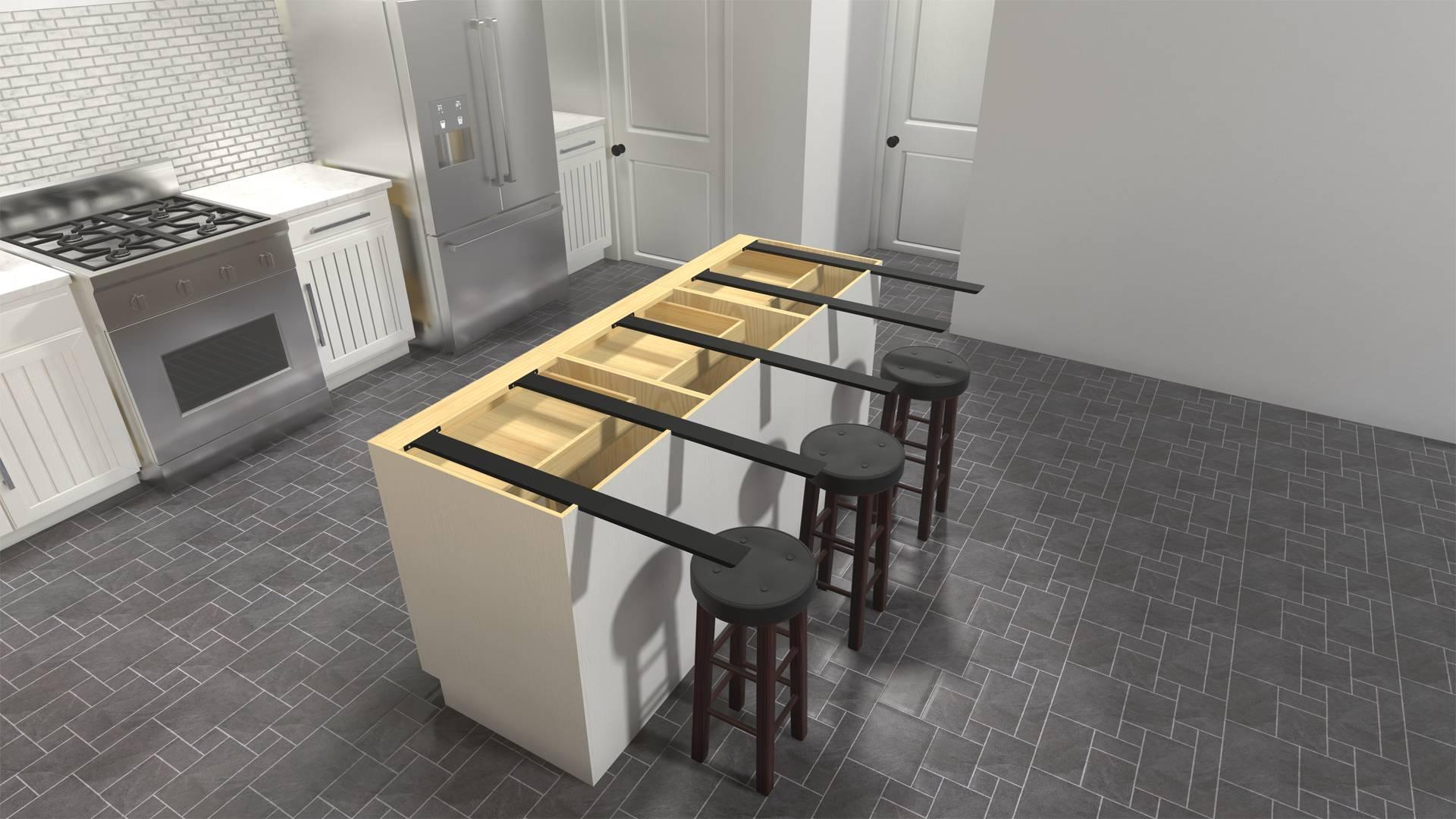 The Original Granite Bracket The Original™ Hidden Island Support Bracket (44 inch, Aluminum)