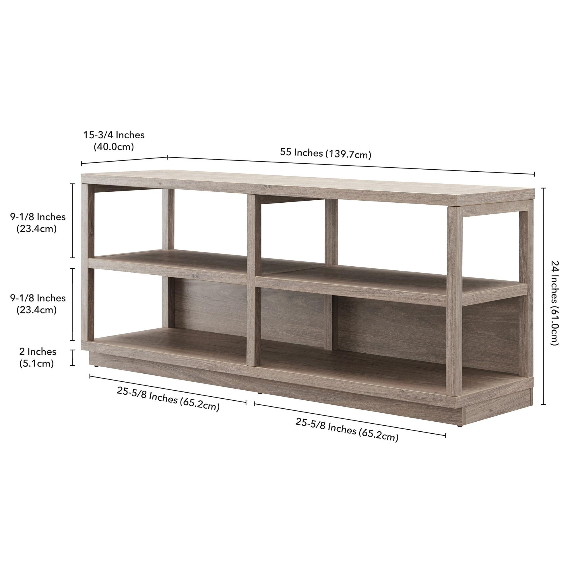 Evelyn&Zoe Thalia Rectangular TV Stand for TV's up to 60", Antique Gray Oak