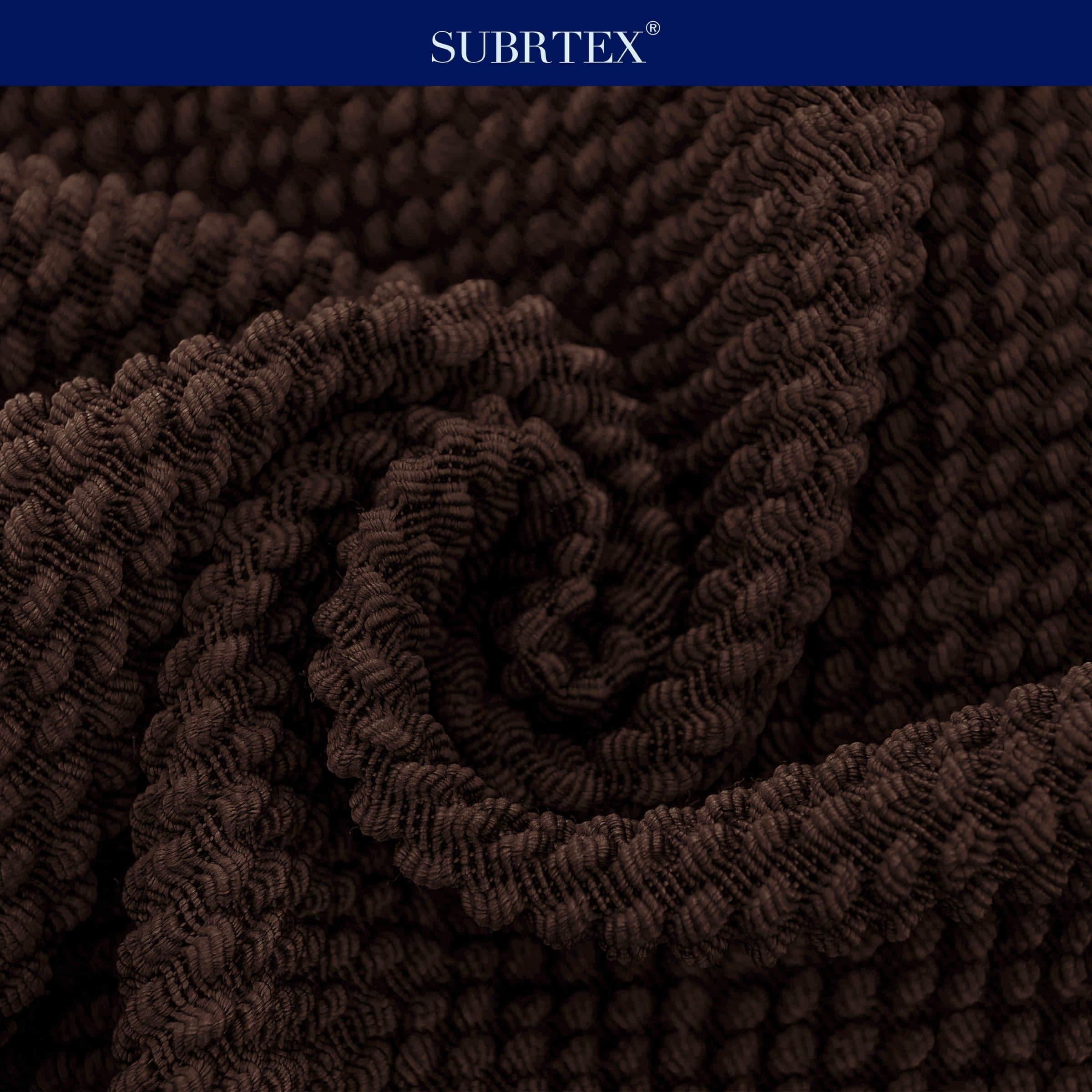 Subrtex Stretch Textured Grain Dining Chair Slipcover (Set of 2, Chocolate)