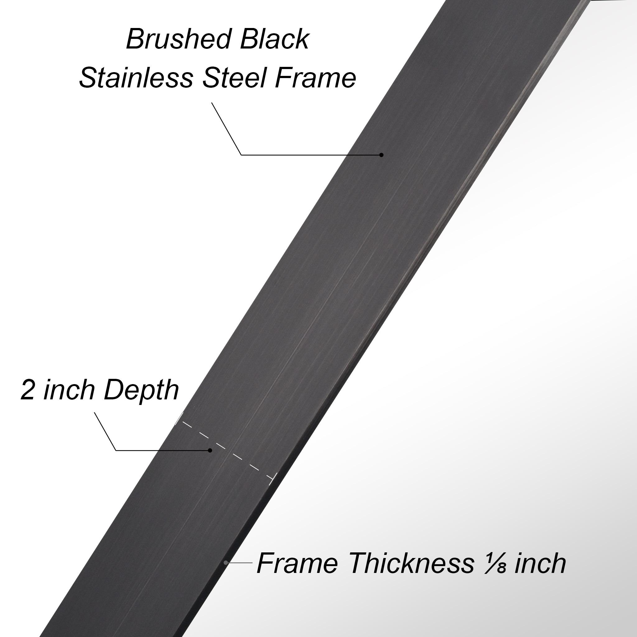 Empire Art Direct Ultra Stainless Steel Rectangular Wall Mirror Brushed Black 24" x 36" Black
