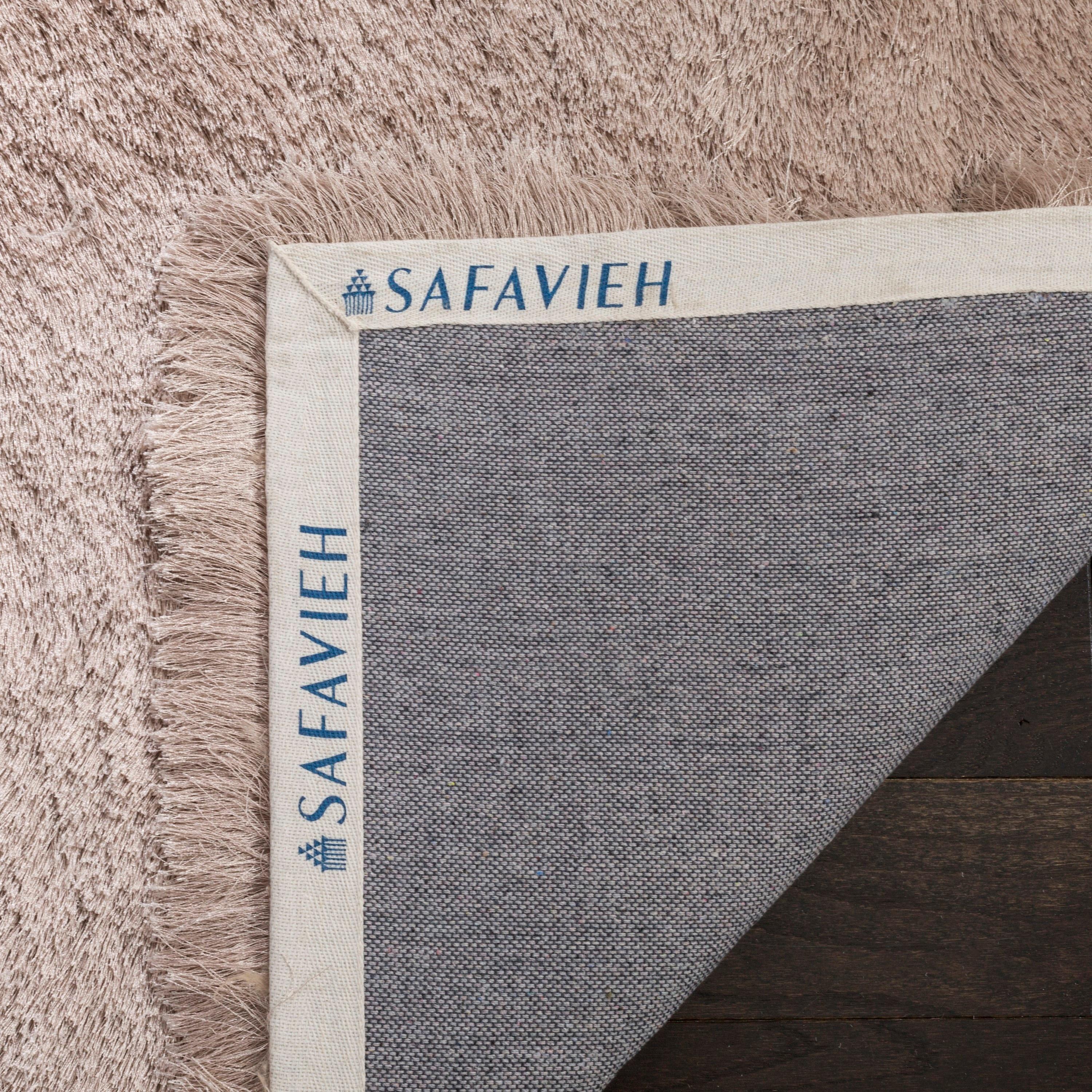 Paris Shag SG511 Hand Tufted Indoor Area Rug - Beige - 5' Round - Safavieh