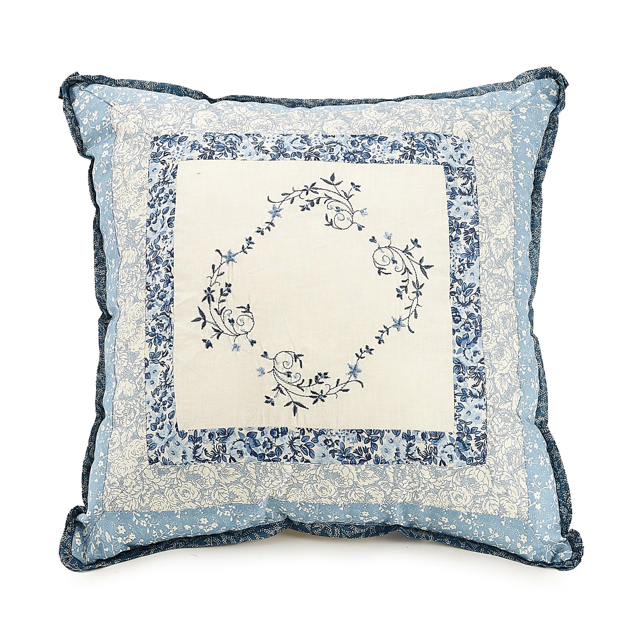 Modern Heirloom Queen Charlotte Bedspread Blue: Floral Pattern, Machine Washable, Plain Weave